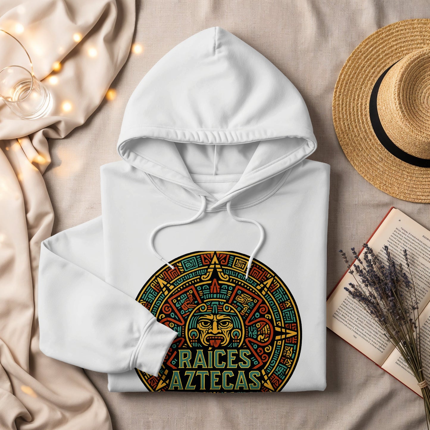 Raíces Aztecas Hoodie With Colorful Aztec Theme product