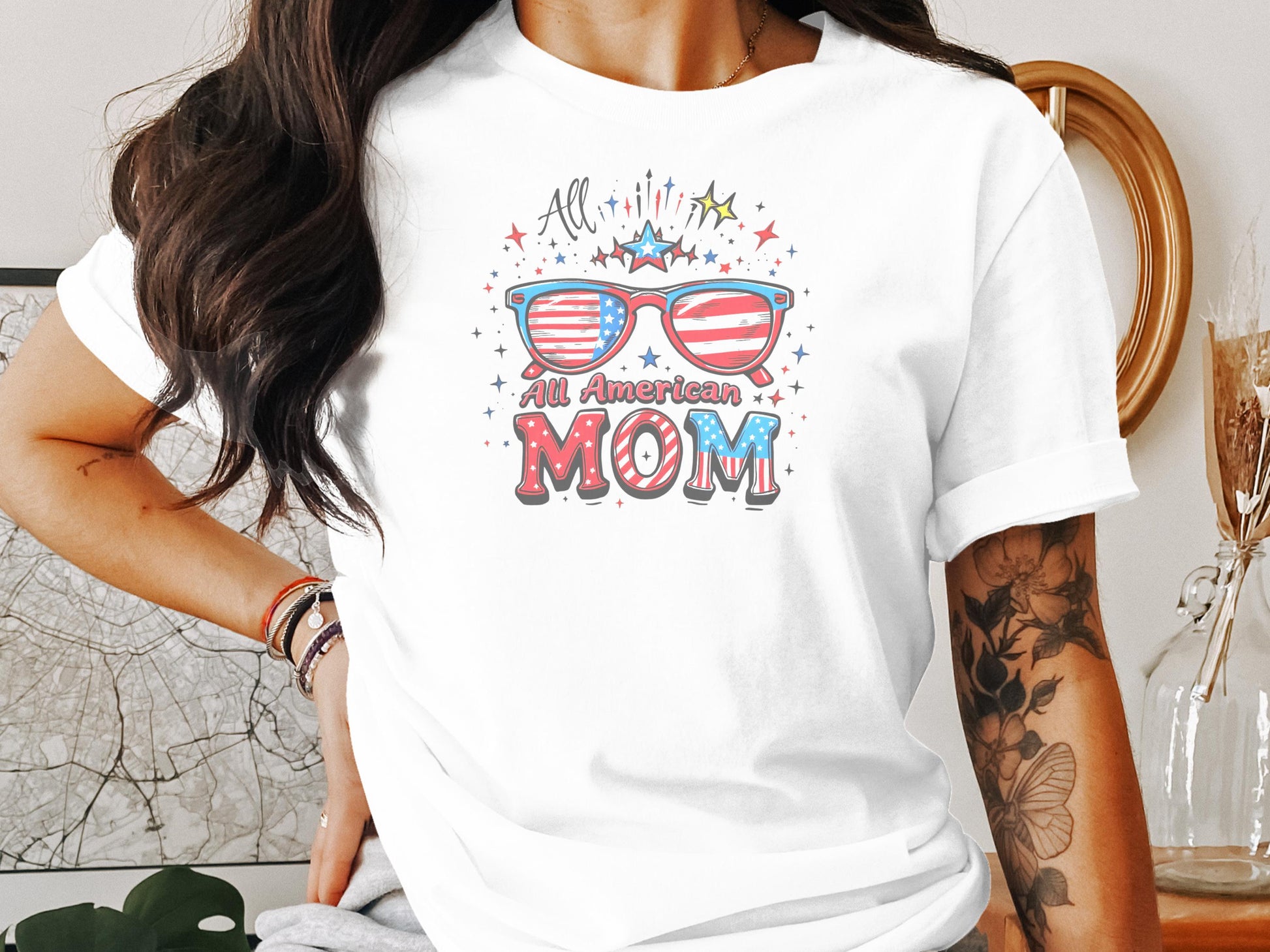 All American Mom Graphic Tee Shirt product type