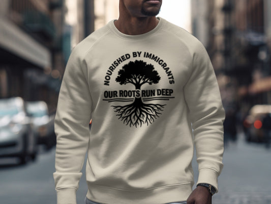 Nourished by Immigrants Our Roots Run Deep Sweatshirt