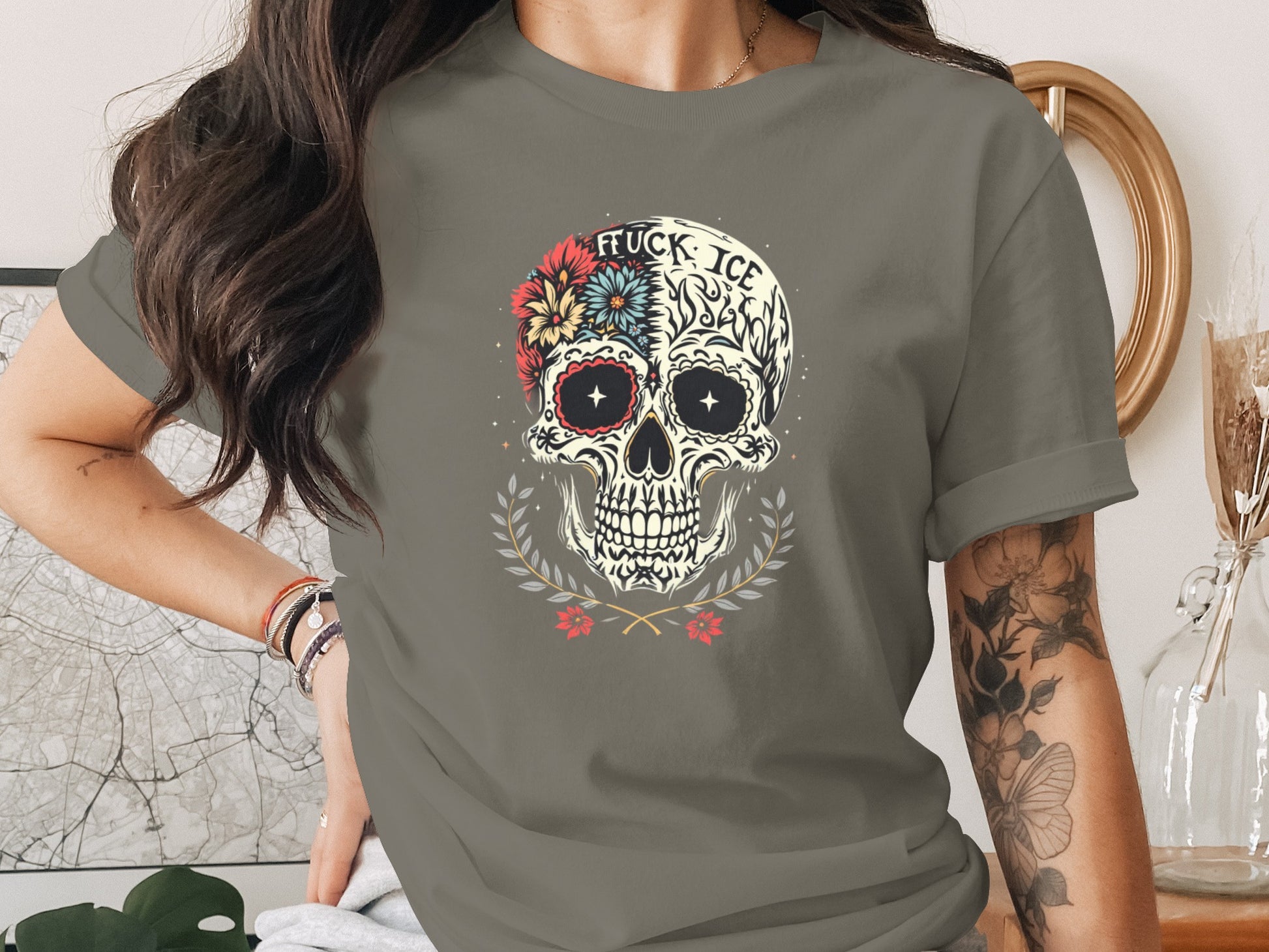 Dark Skull Design Graphic Women T-Shirt product