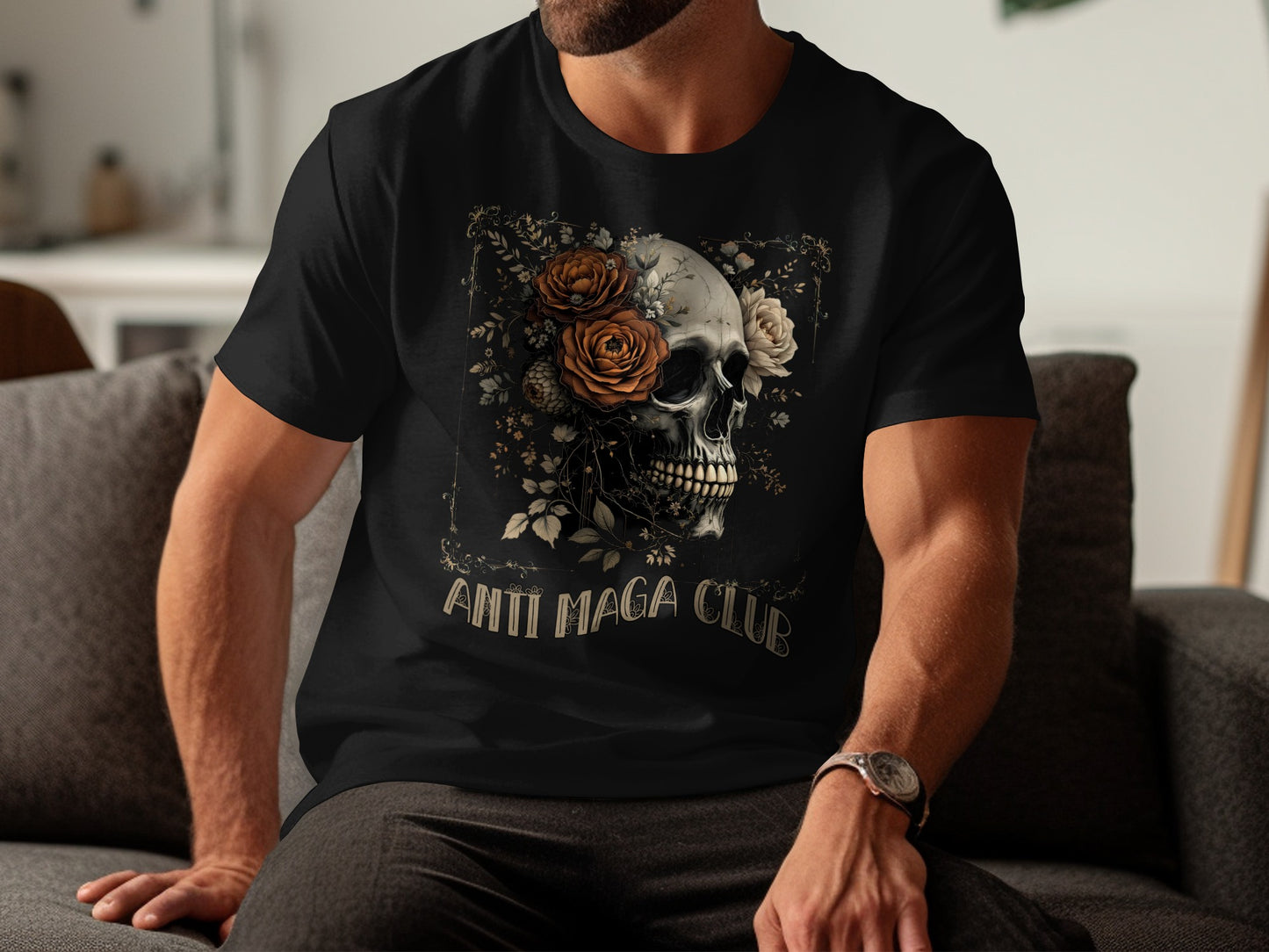 Anti Maga Club Skull Art Graphic T-Shirt product