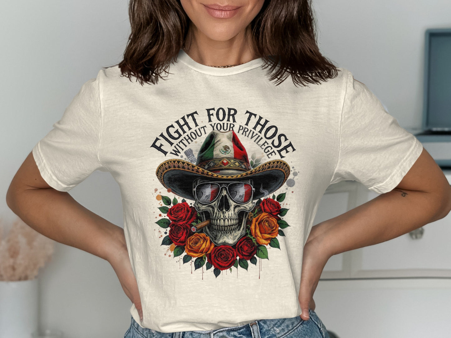 Fight For Those Without Privilege Skull Shirt Product