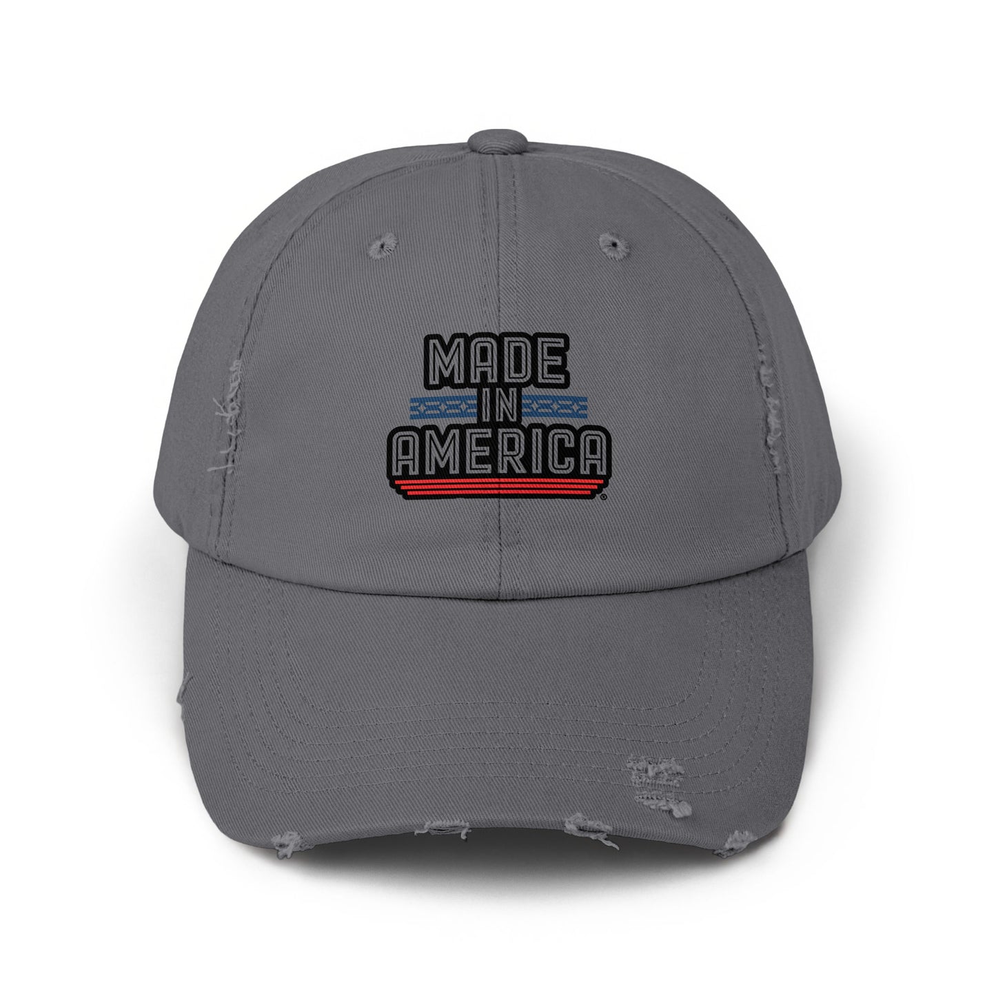 Made in America Text Distressed Grey Hat product