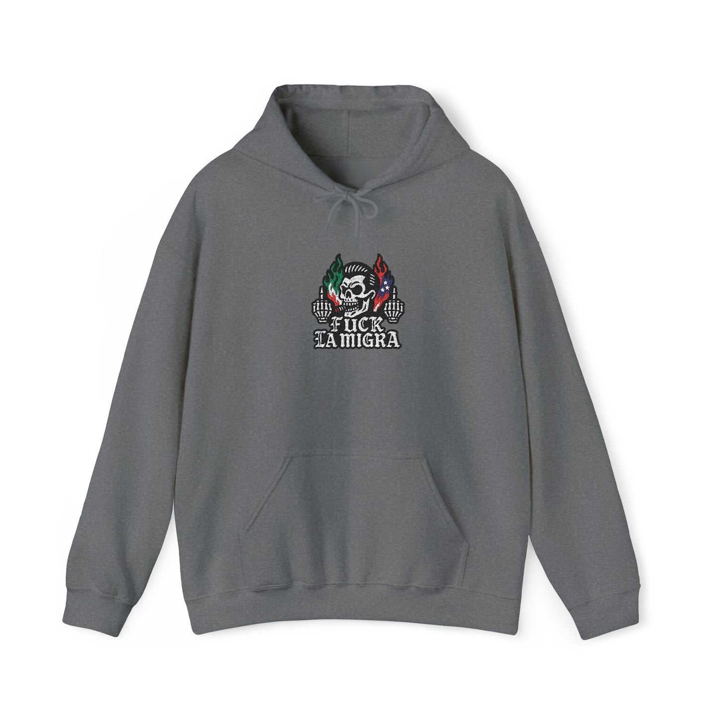 Fuck La Migra Embroidery Hoodie Anto Trump Hoodie Unisex Heavy Blend™ Hooded Sweatshirt