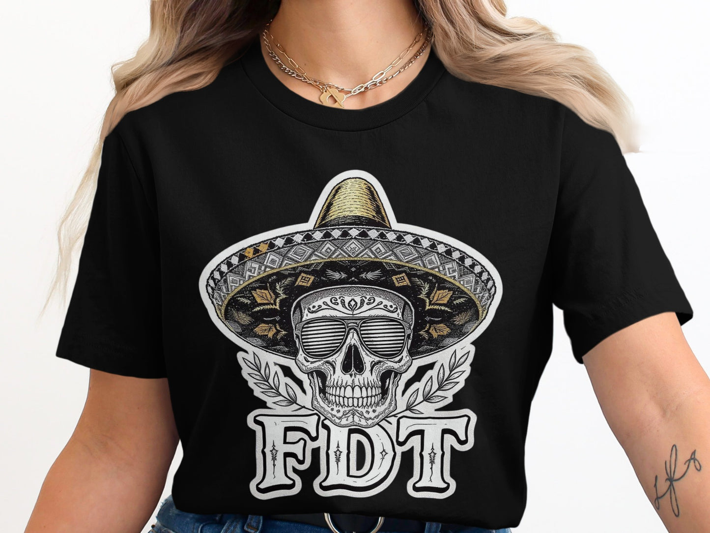 Bold Skull FDT Hat Printed Graphic T-Shirt product