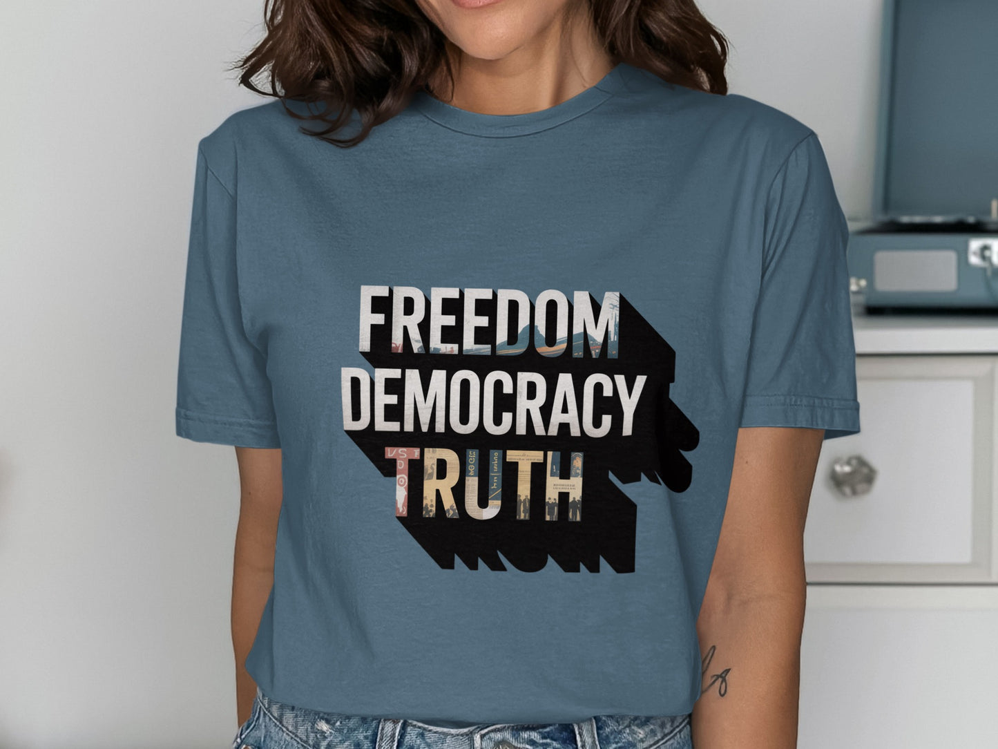 Freedom Democracy Truth Graphic Shirt product type