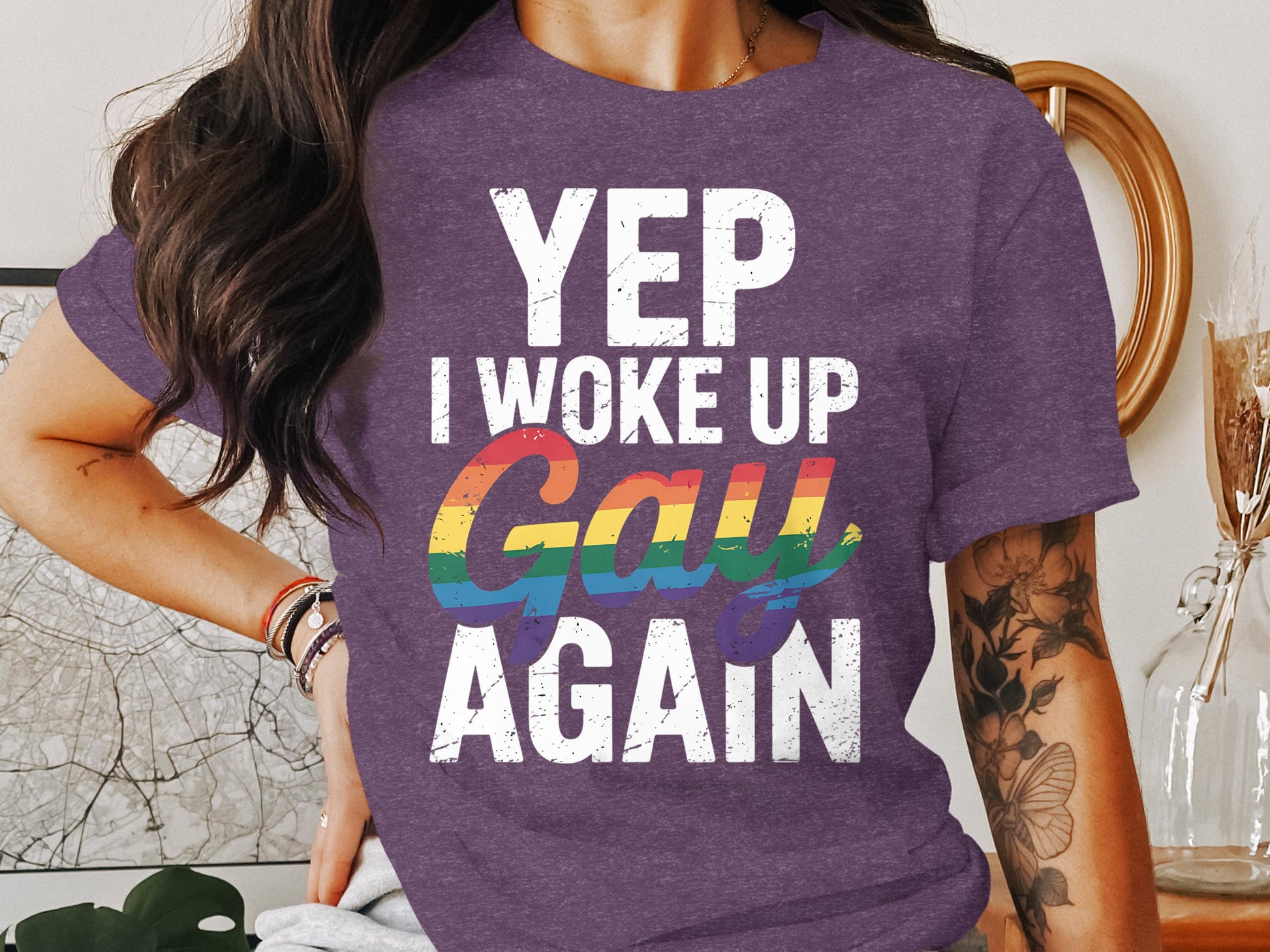 Yep I Woke Up Gay Again Graphic T-shirt product type