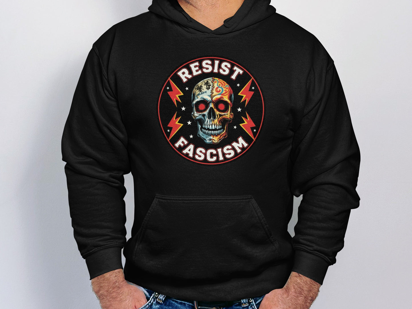 Resist Fascism Skull Design Hoodie product