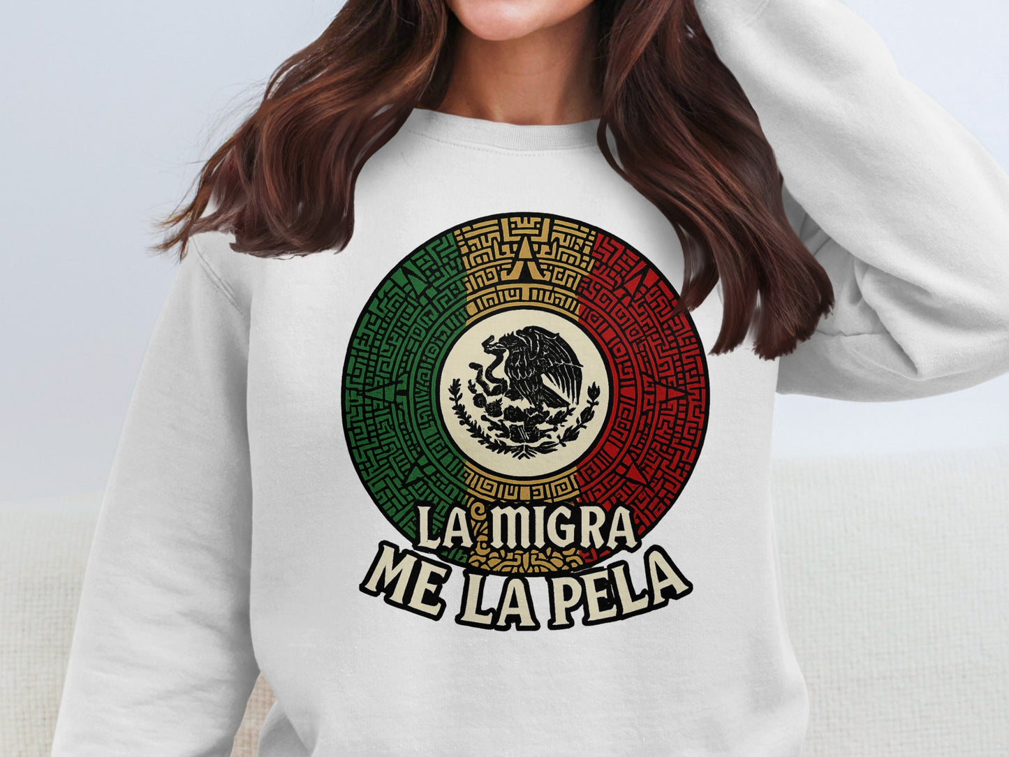 La Migra Me La Pela Graphic White Sweatshirt product