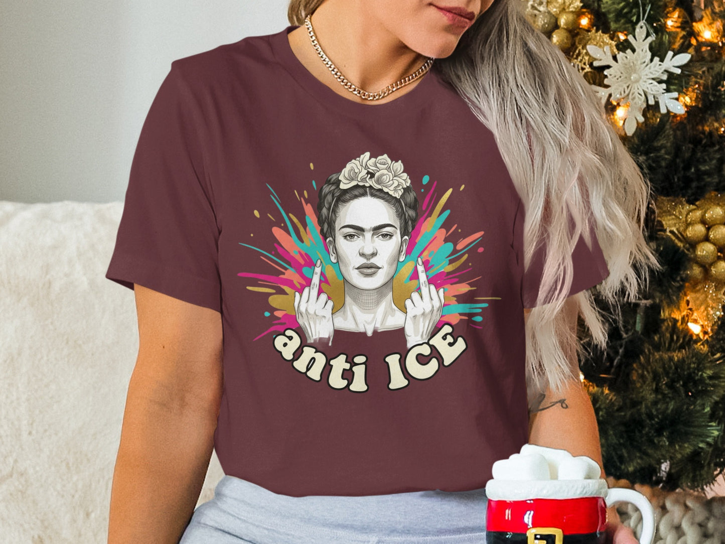 Anti ICE Statement Graphic Tee Shirt