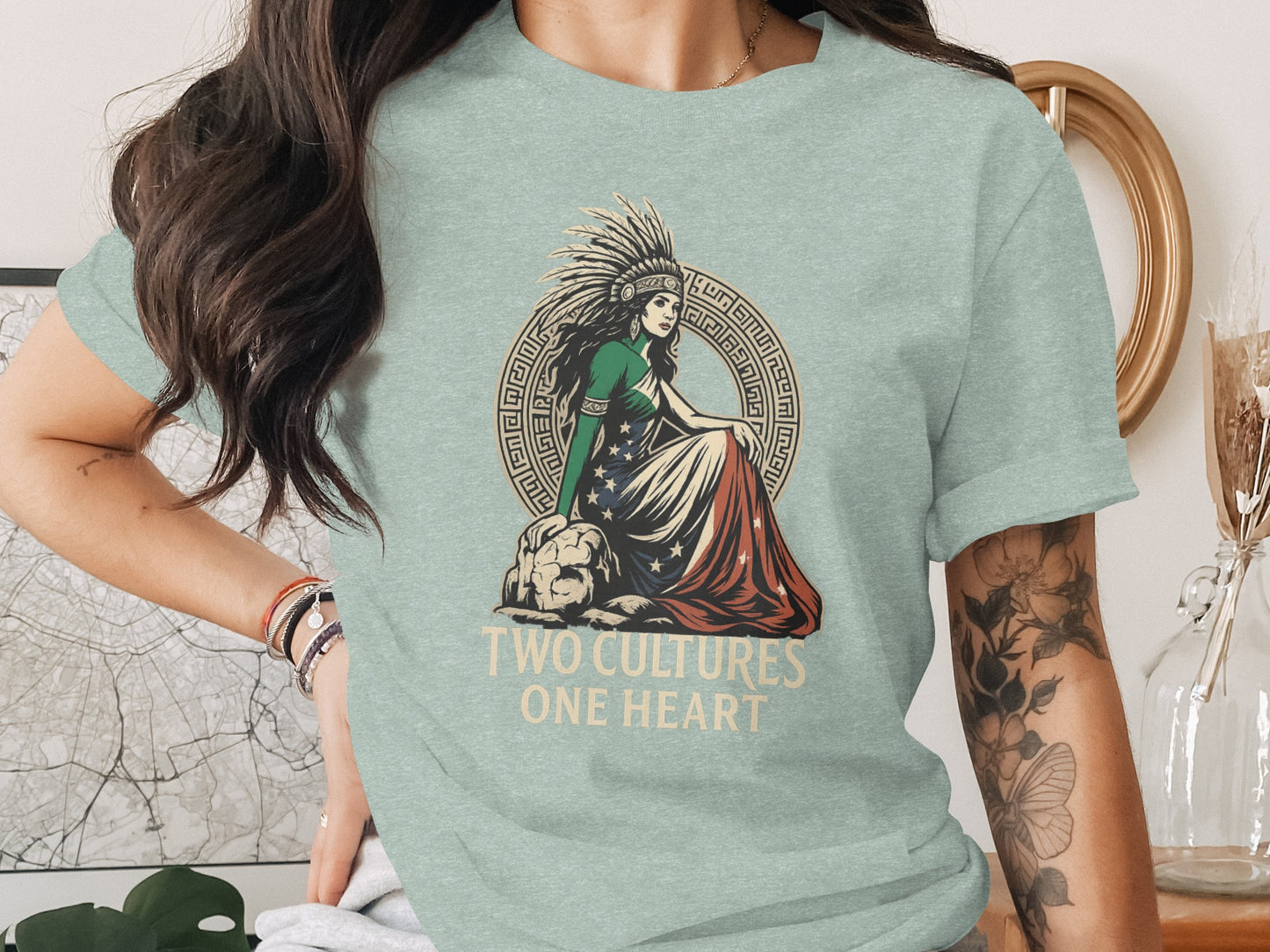 Two Cultures One Heart Graphic T-Shirt product