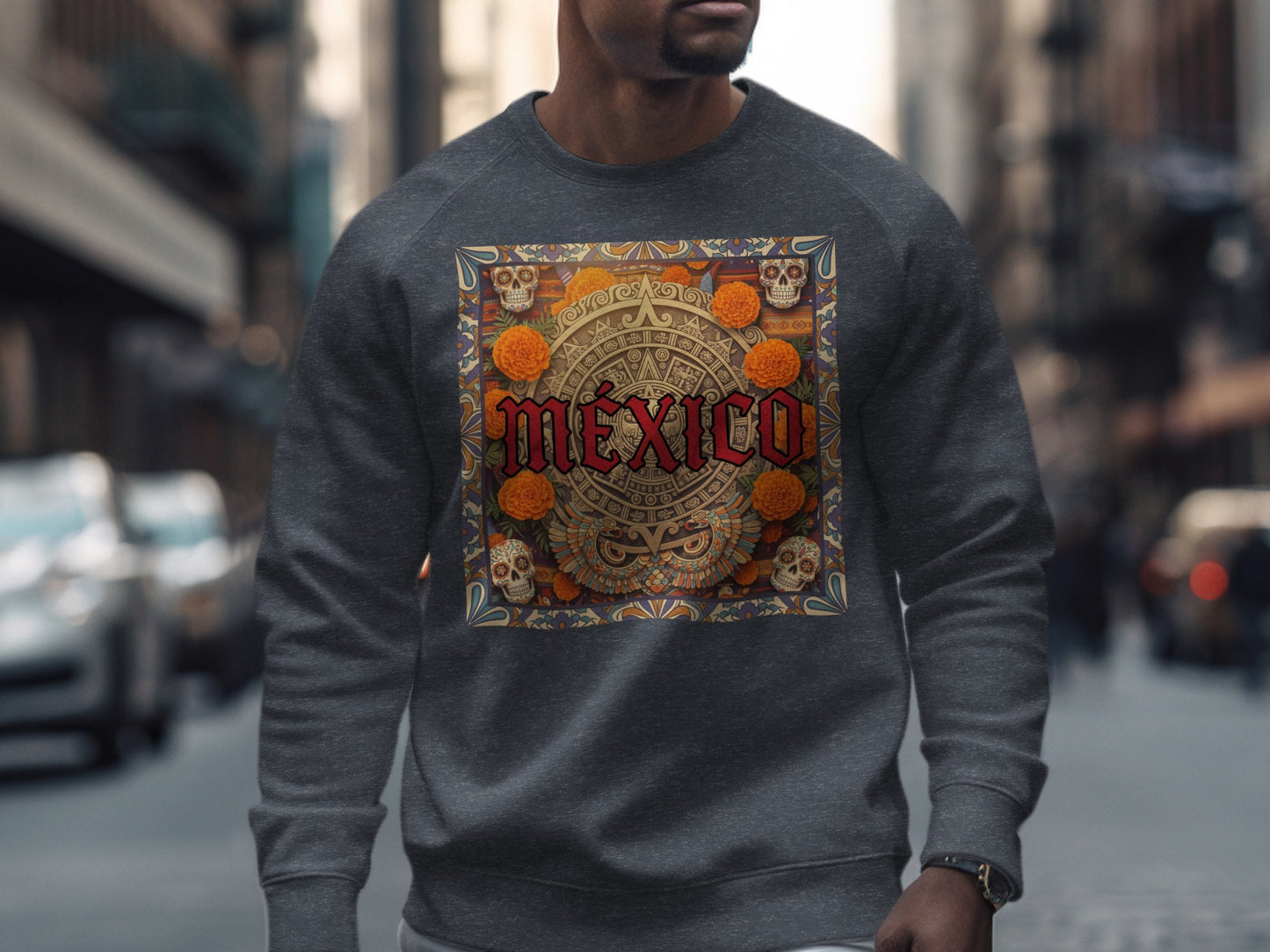 Colorful Mexico Design Aztec Calendar print product type