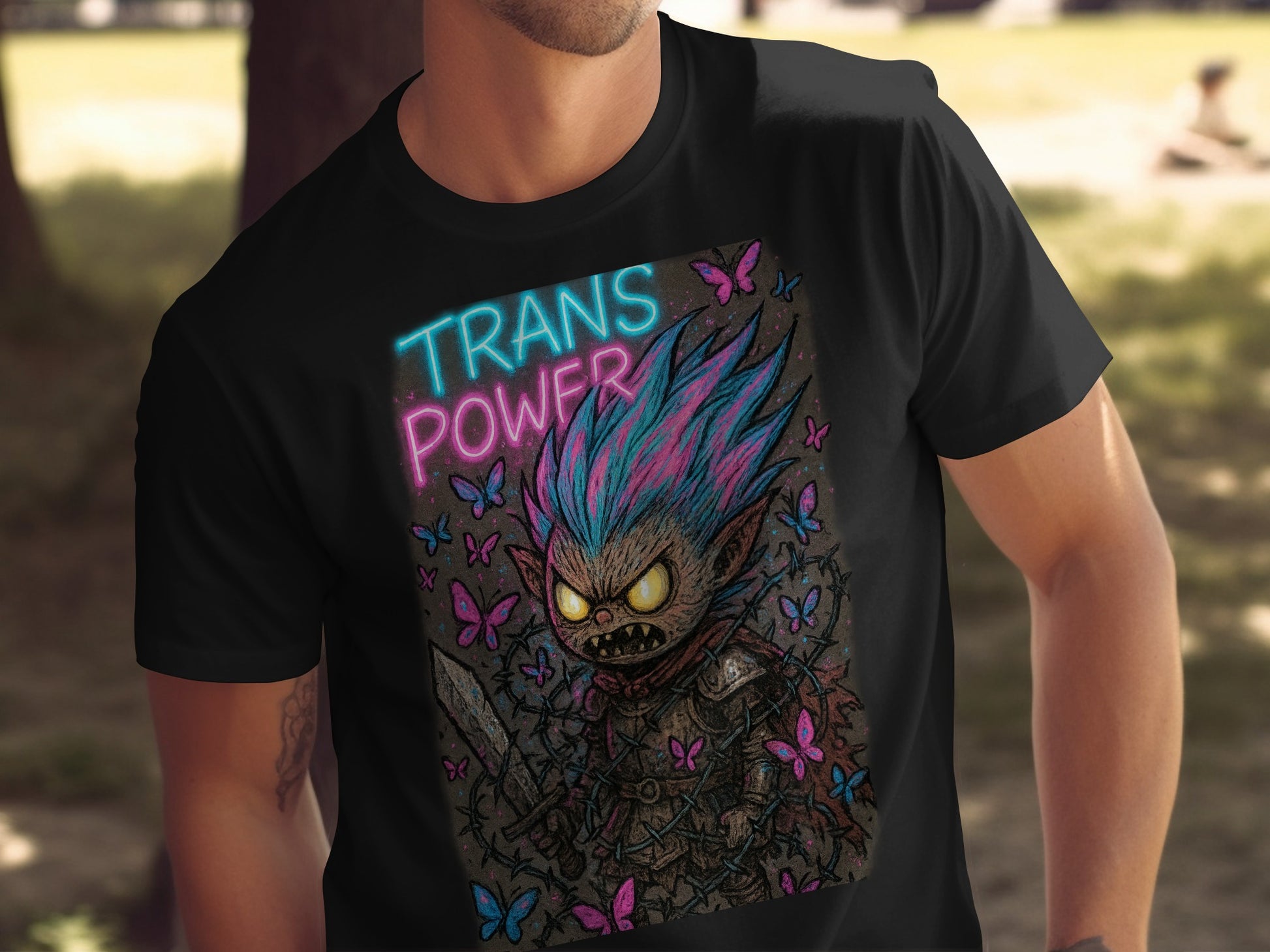 Trans Power Monster Art Graphic T-Shirt product