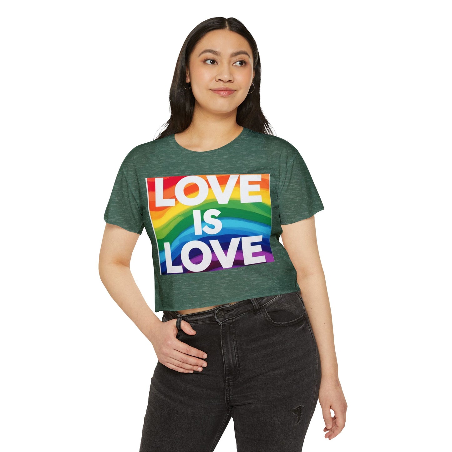 Pride corp top Rainbow Love is Love Crop Top for Festivals
