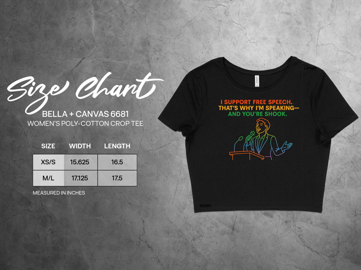 I Support Free Speech Womens Crop Shirt Fun Product