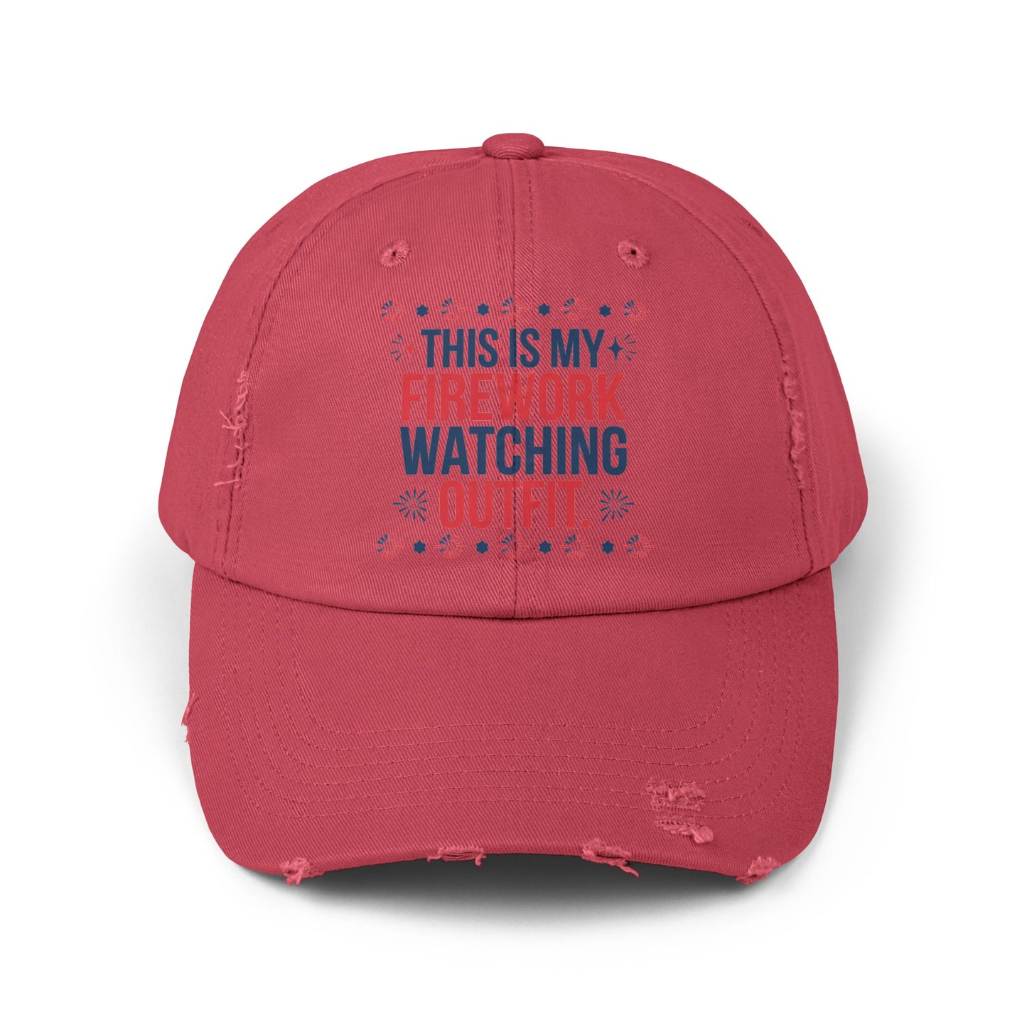 Firework Watching Cap - Unisex Distressed Hat for Celebrations