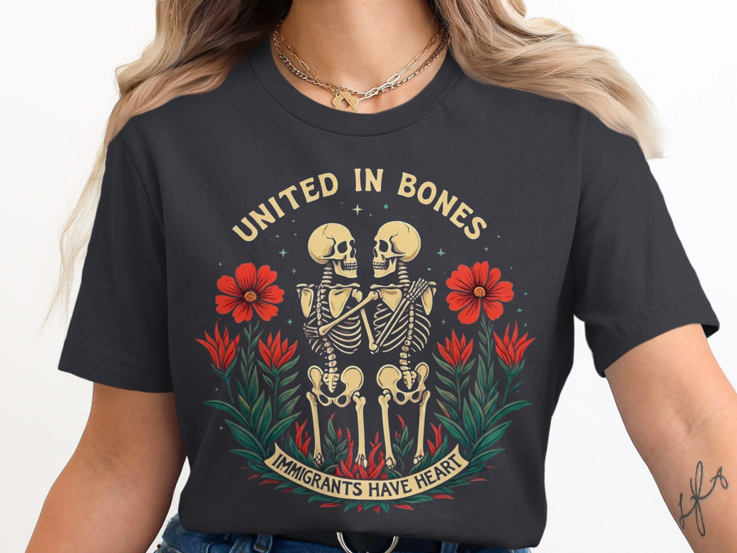 United in Bones Immigrants Have Heart t-shirt product