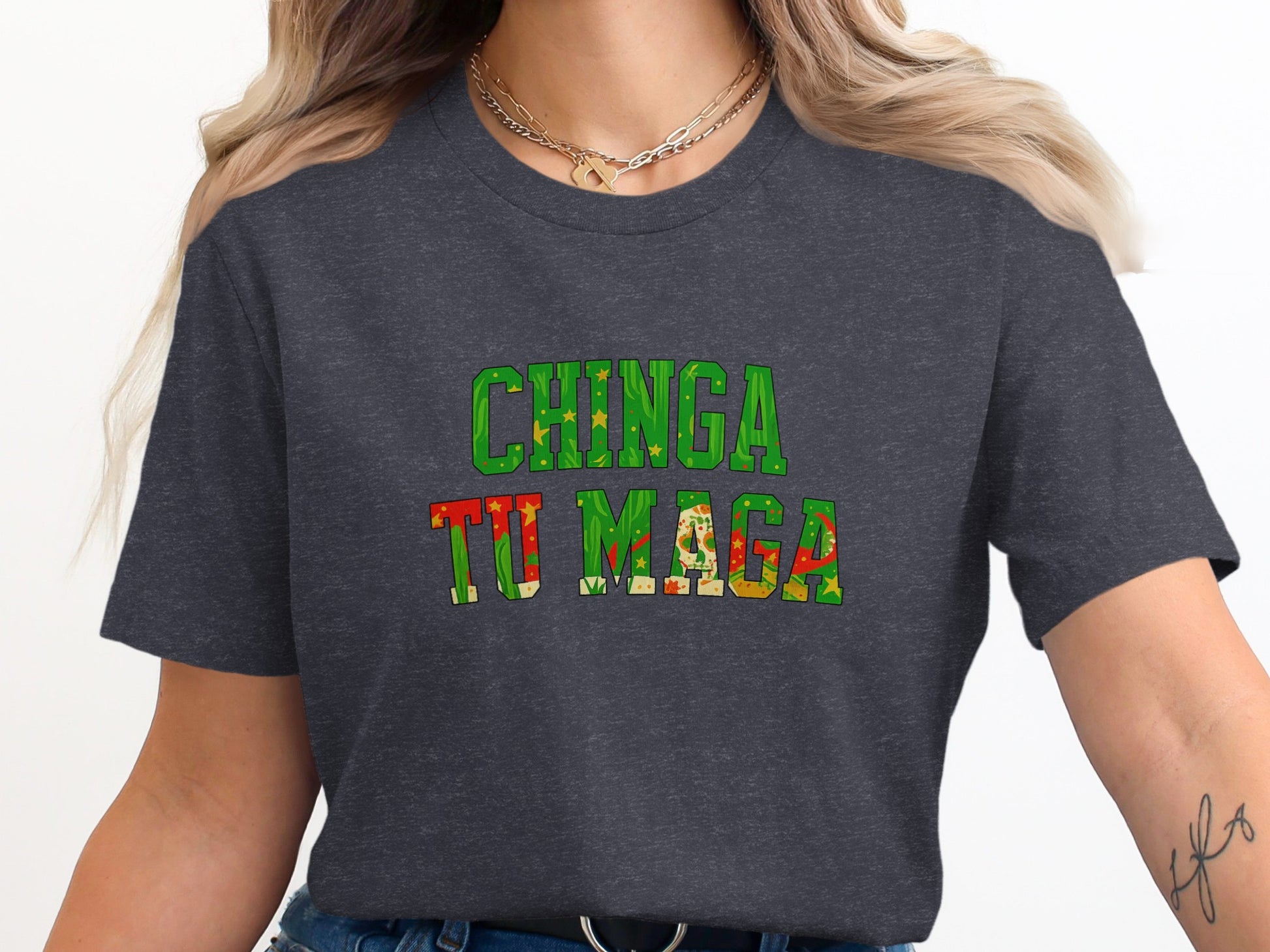 Chinga Tu Maga Graphic Tee Shirt Funny Statement product