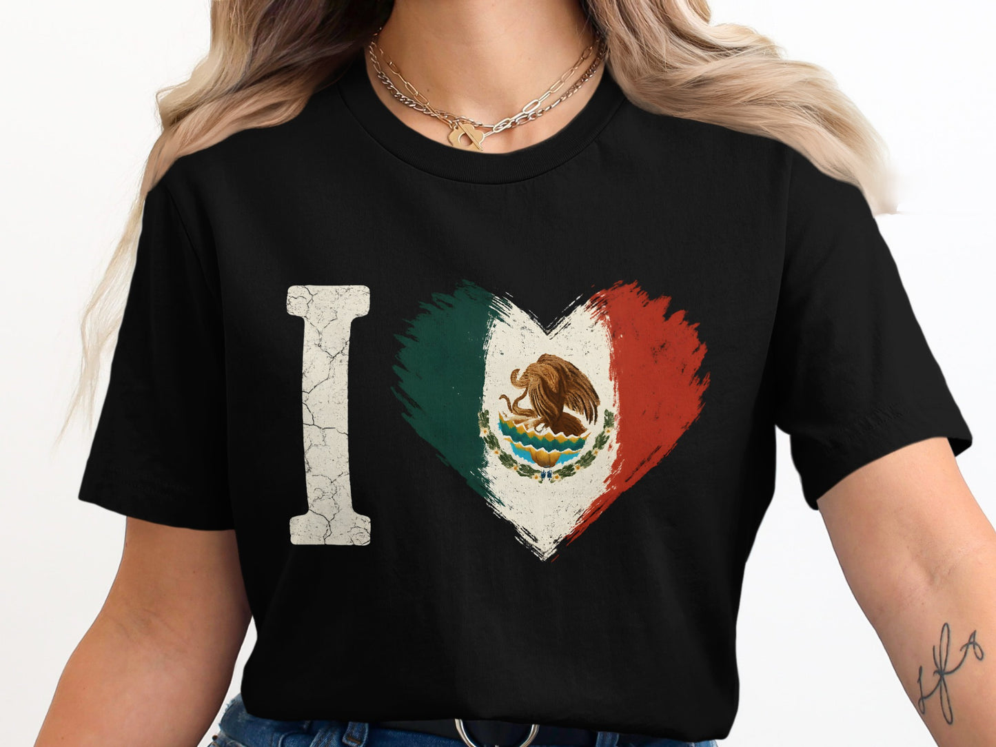 I Love Mexico Heart Flag Graphic T-shirt product