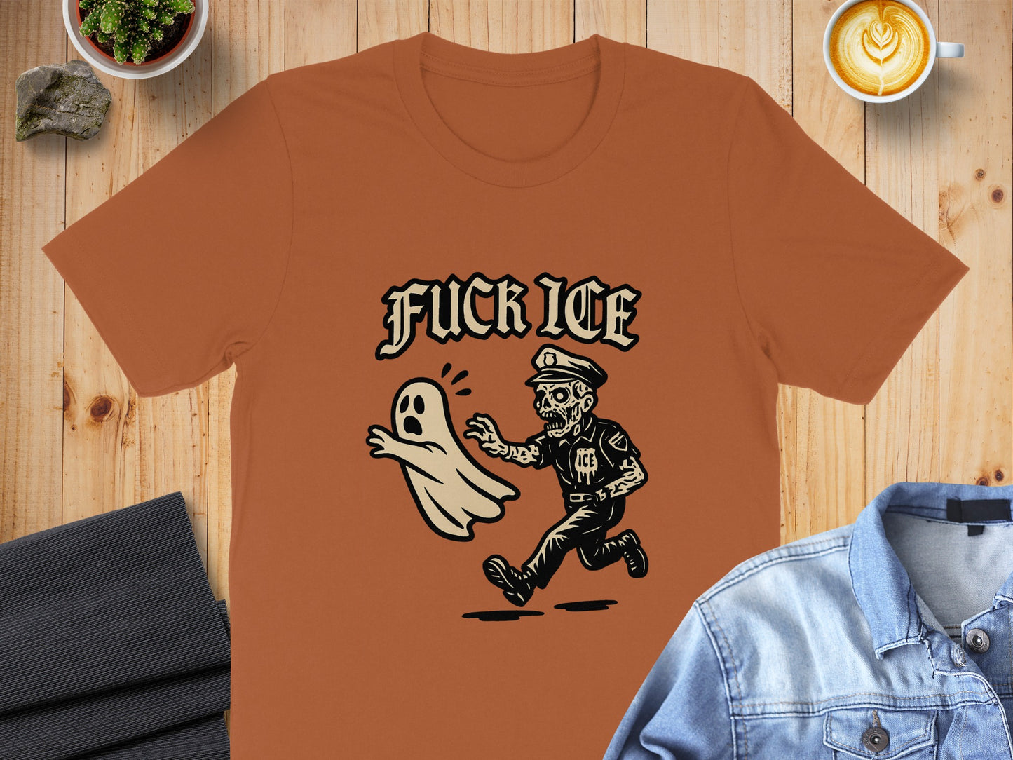 Graphic T-Shirt Featuring Ghost and Police Halloween product