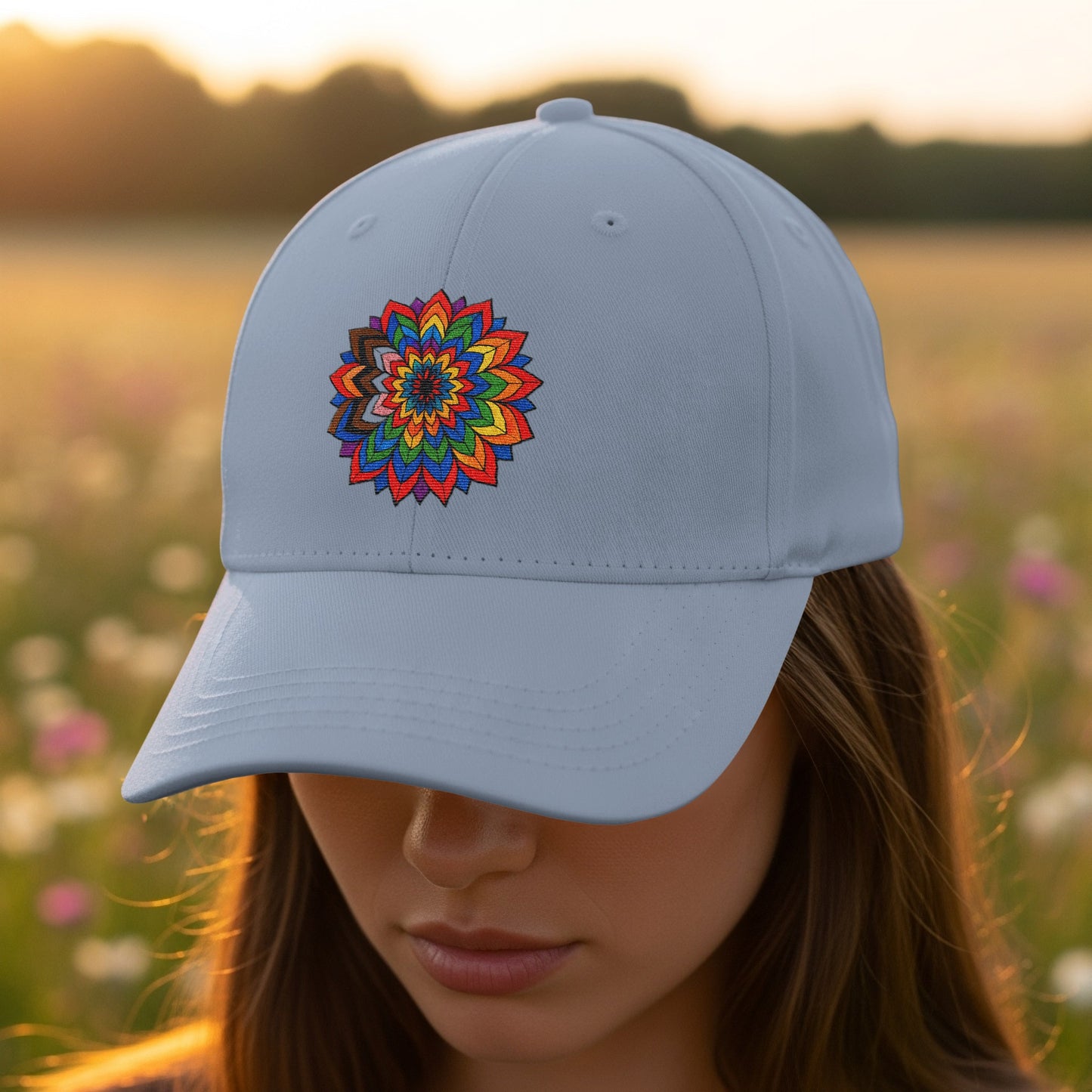 Multicolored Mandala Design Hat with Embroidered product type