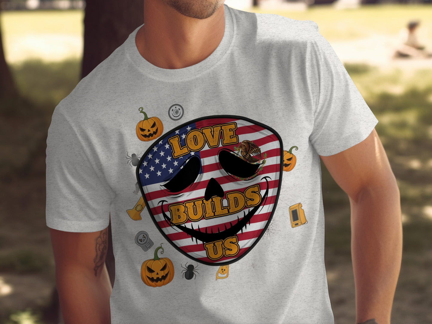 Love Builds Us Patriotic Halloween T-shirt product