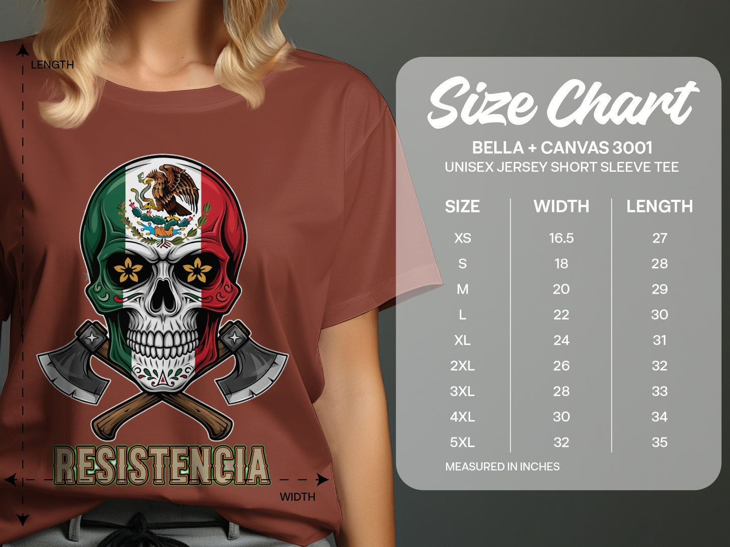 Mexican Flag Skull with Axes Graphic Unisex Jersey product type