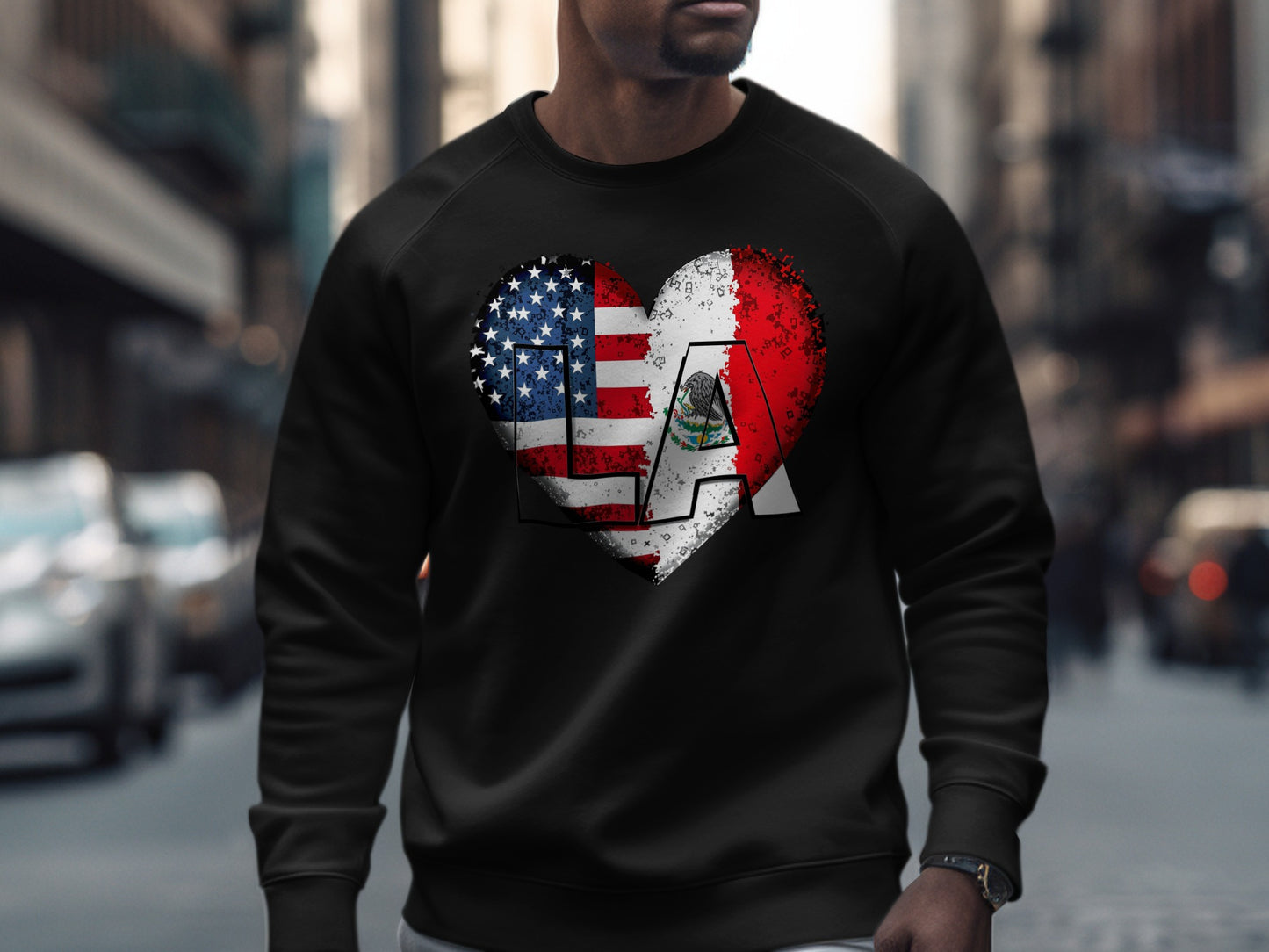 USA Mexico Heart Print Long Sleeve Apparel Product
