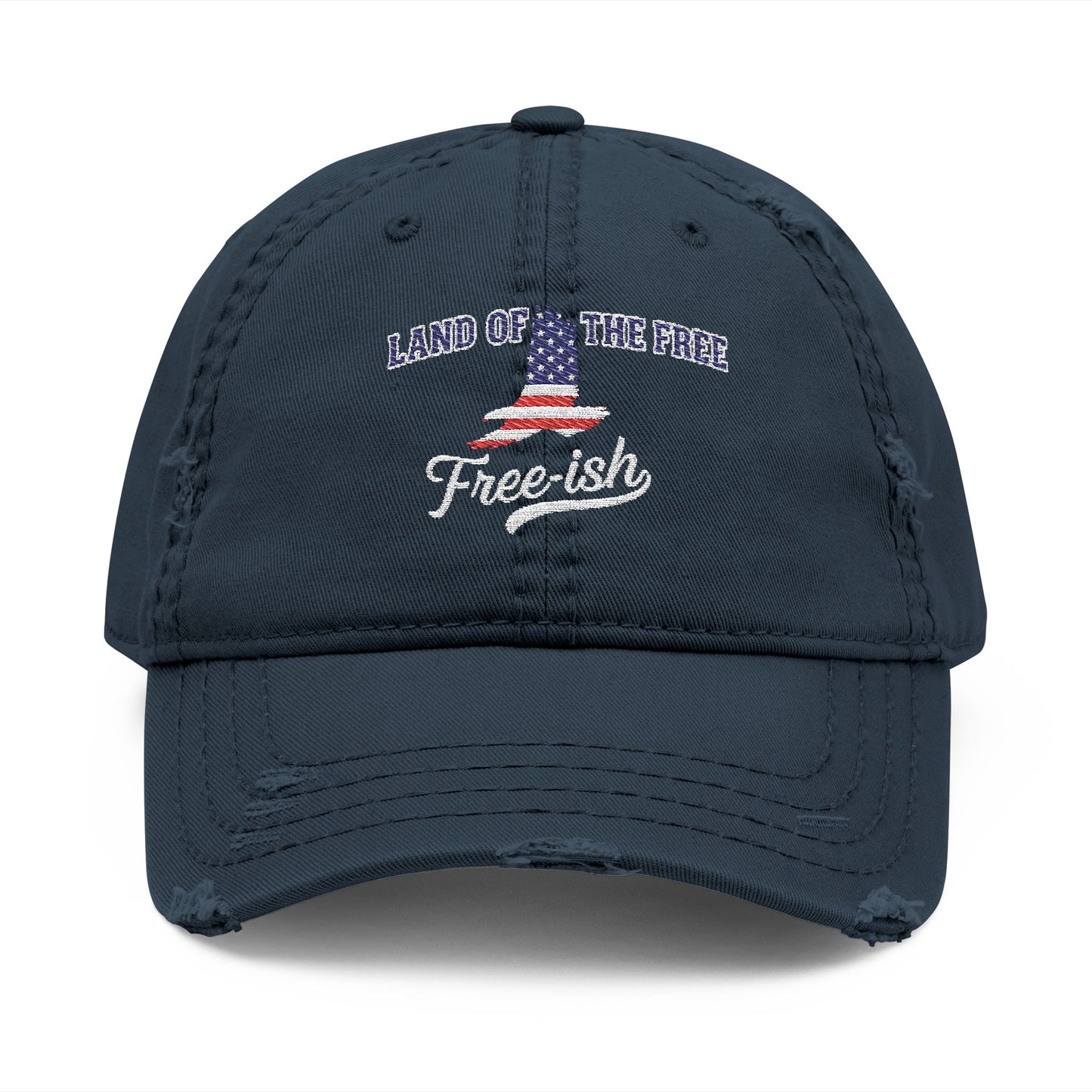4th of July Hat Distressed Cat Dad Hat with Embroidery | Casual Fashion, Gifts for Cat Lovers, Outdoor Style, Father's Day, Everyday Wear