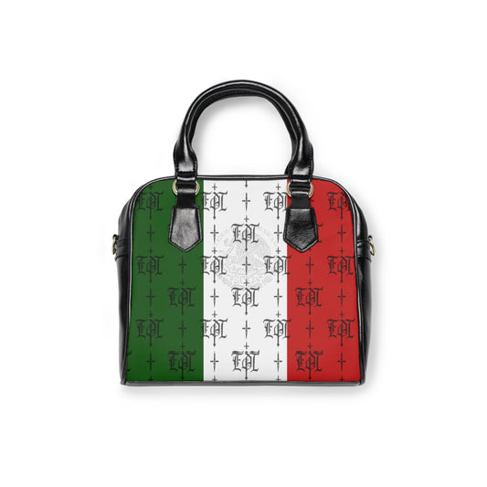 FDT Mexico Purse That Speaks To Anti Trump Liberal Purse |Monogram Grey Shoulder Handbag — Elegant Patterned Satchel Purse