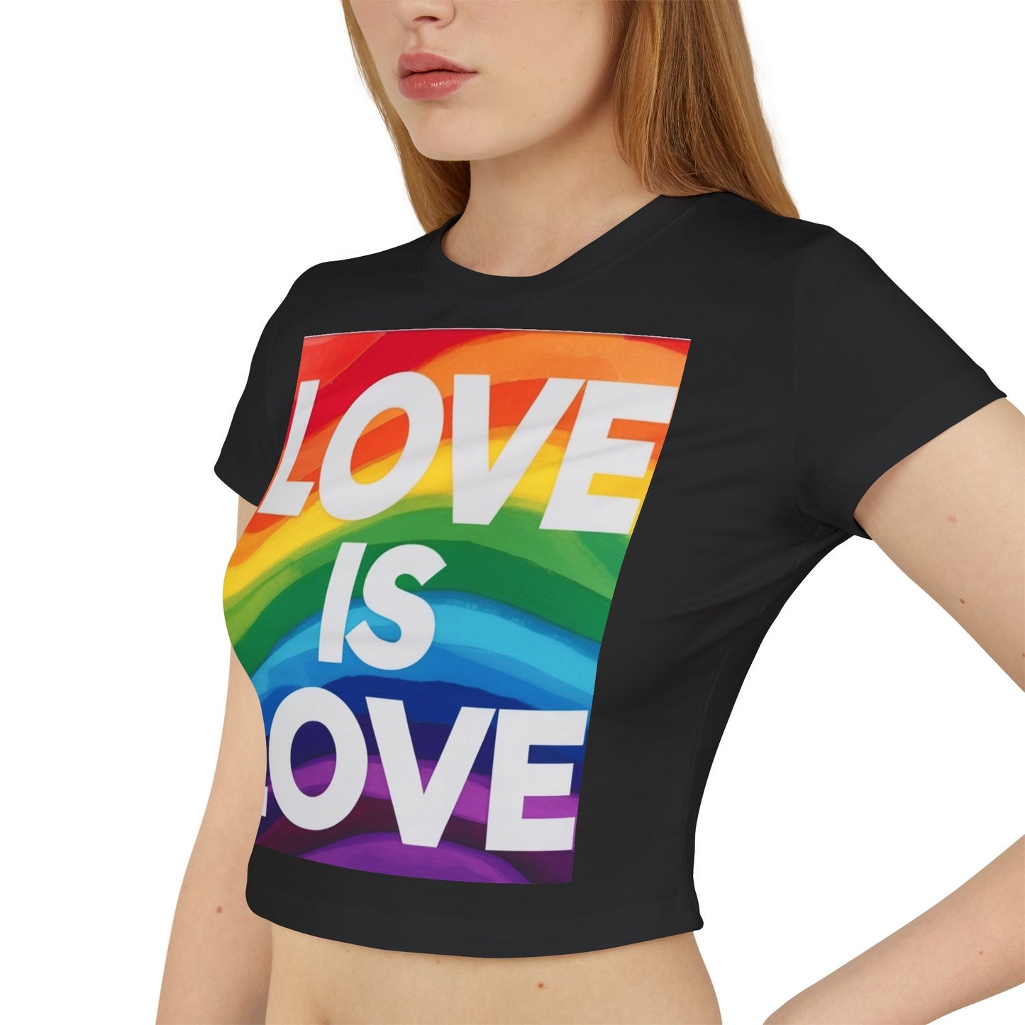 pride baby tee Women's Baby Tee - Love is Love Rainbow Pride T-Shirt