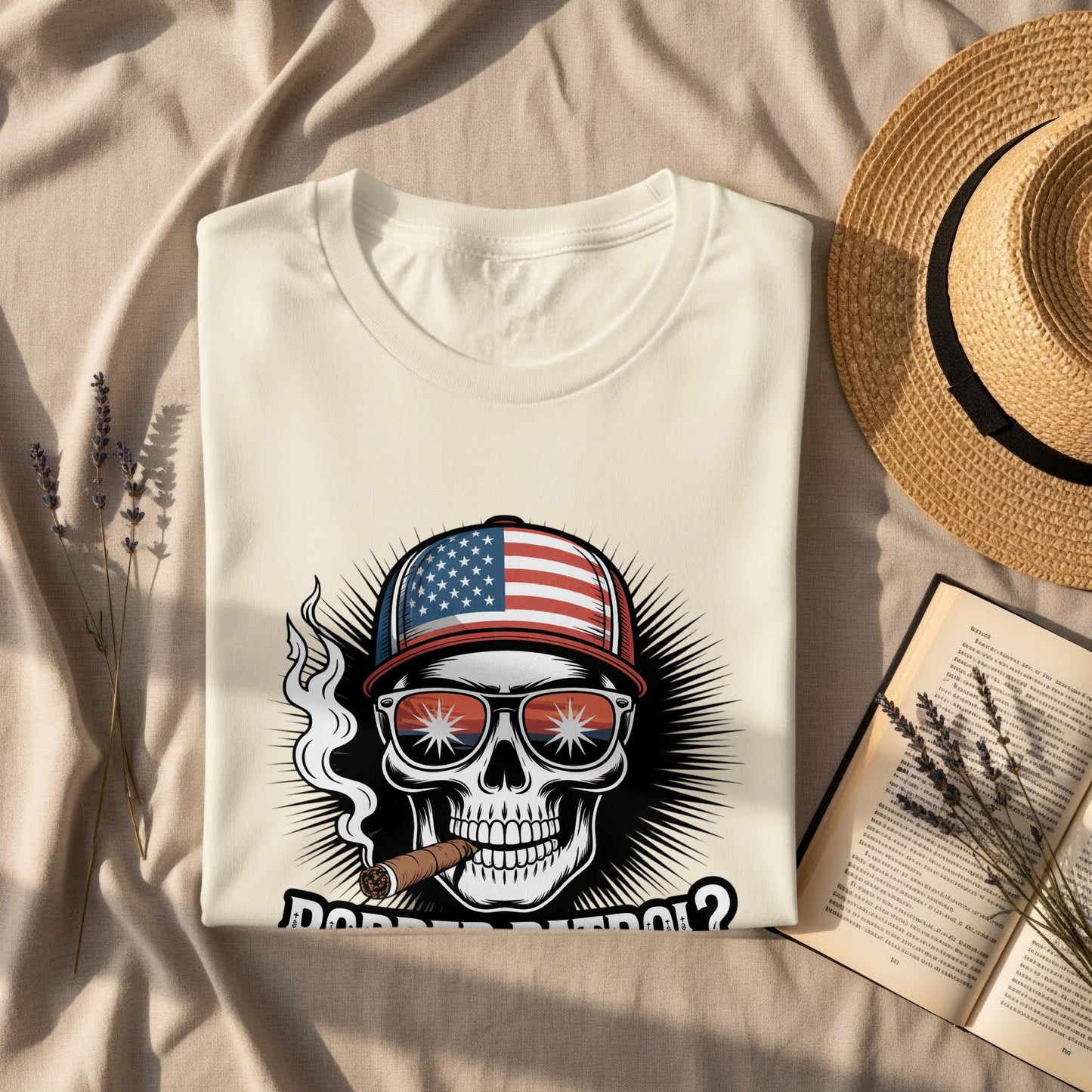 Patriotic Skull Wearing Hat Design T-shirt product type