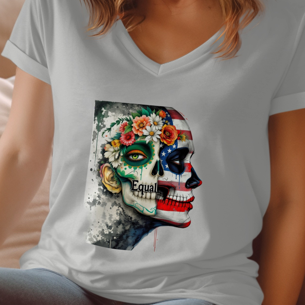 American Flag Face Paint Flower Design T-shirt product
