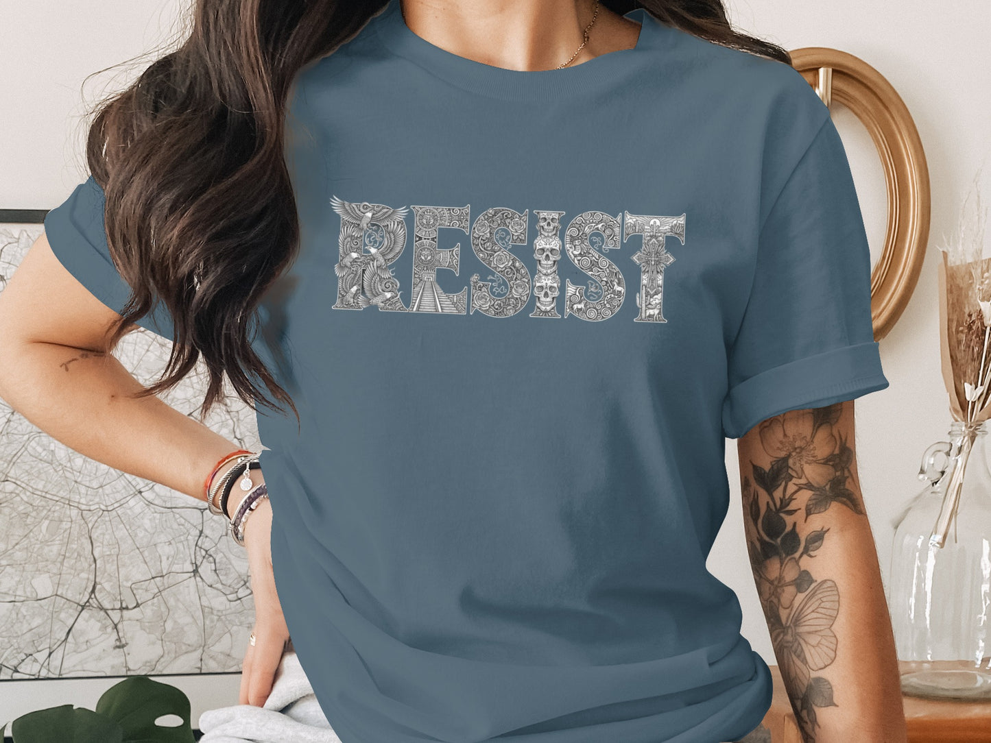 Resist Graphic Print T-Shirt Casual Daily Wear product