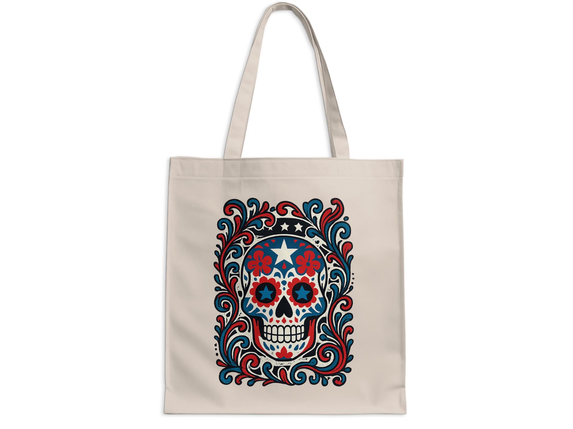 Vibrant Sugar Skull Design Tote Bag Product Type