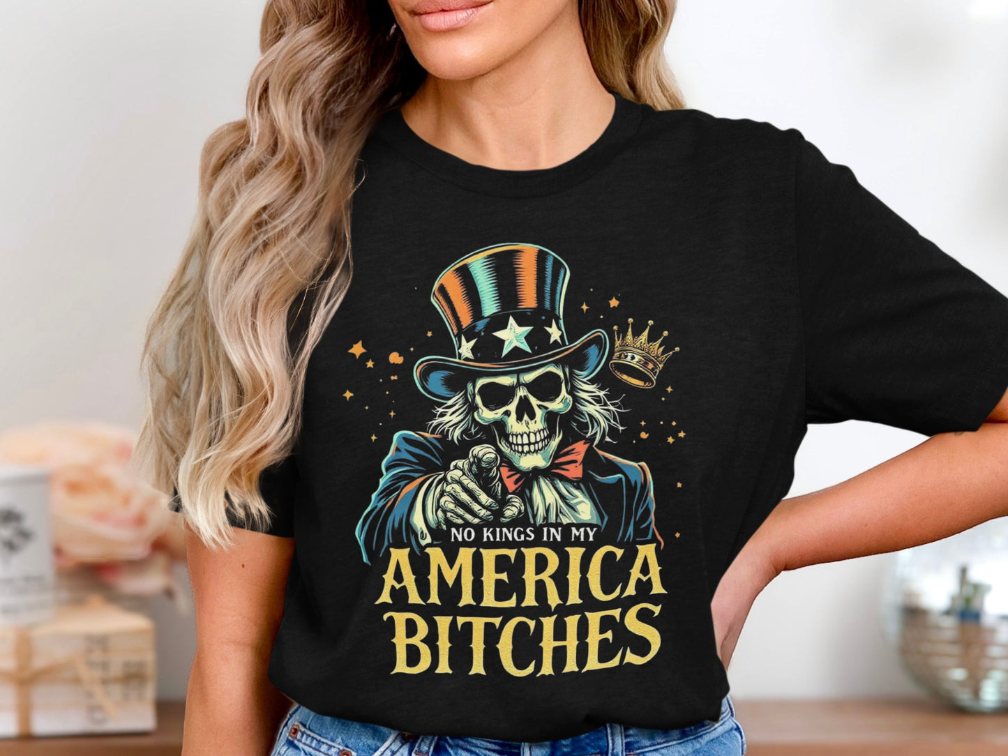 No Kings In My America Bitches Typography Product
