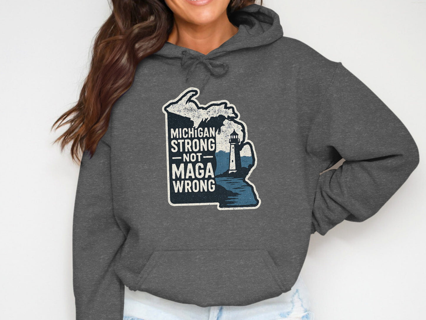 Michigan Strong Not Maga Wrong Hoodie product type