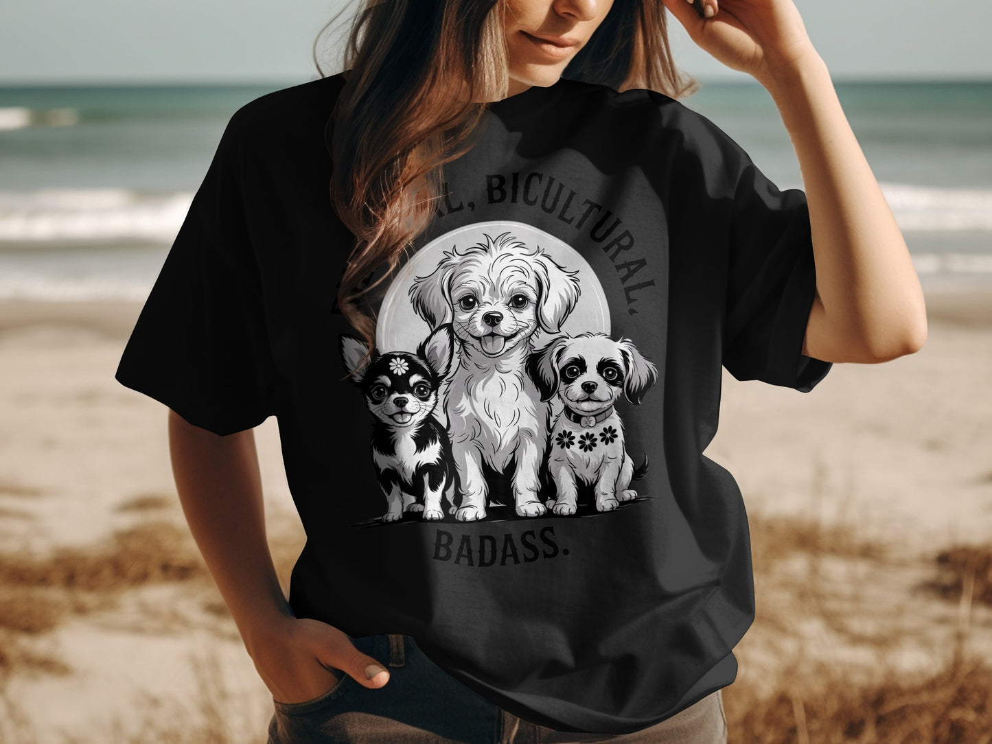 Bicultural Badass Dogs Graphic Design T-Shirt product