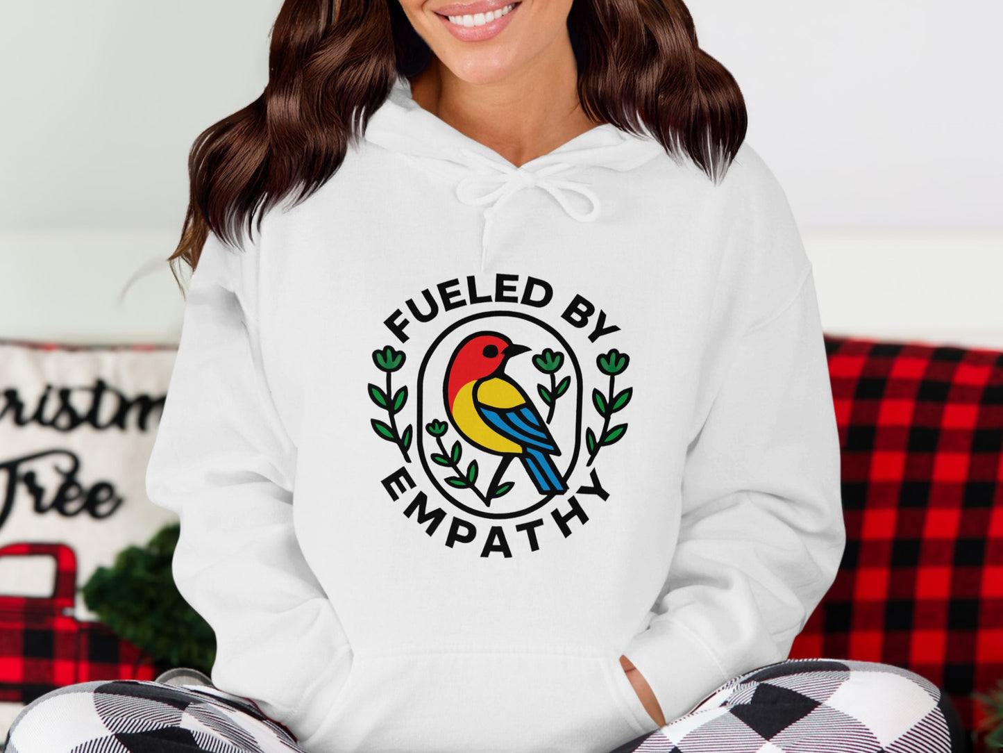 Fueled by Empathy Colorful Bird Design Hoodie product