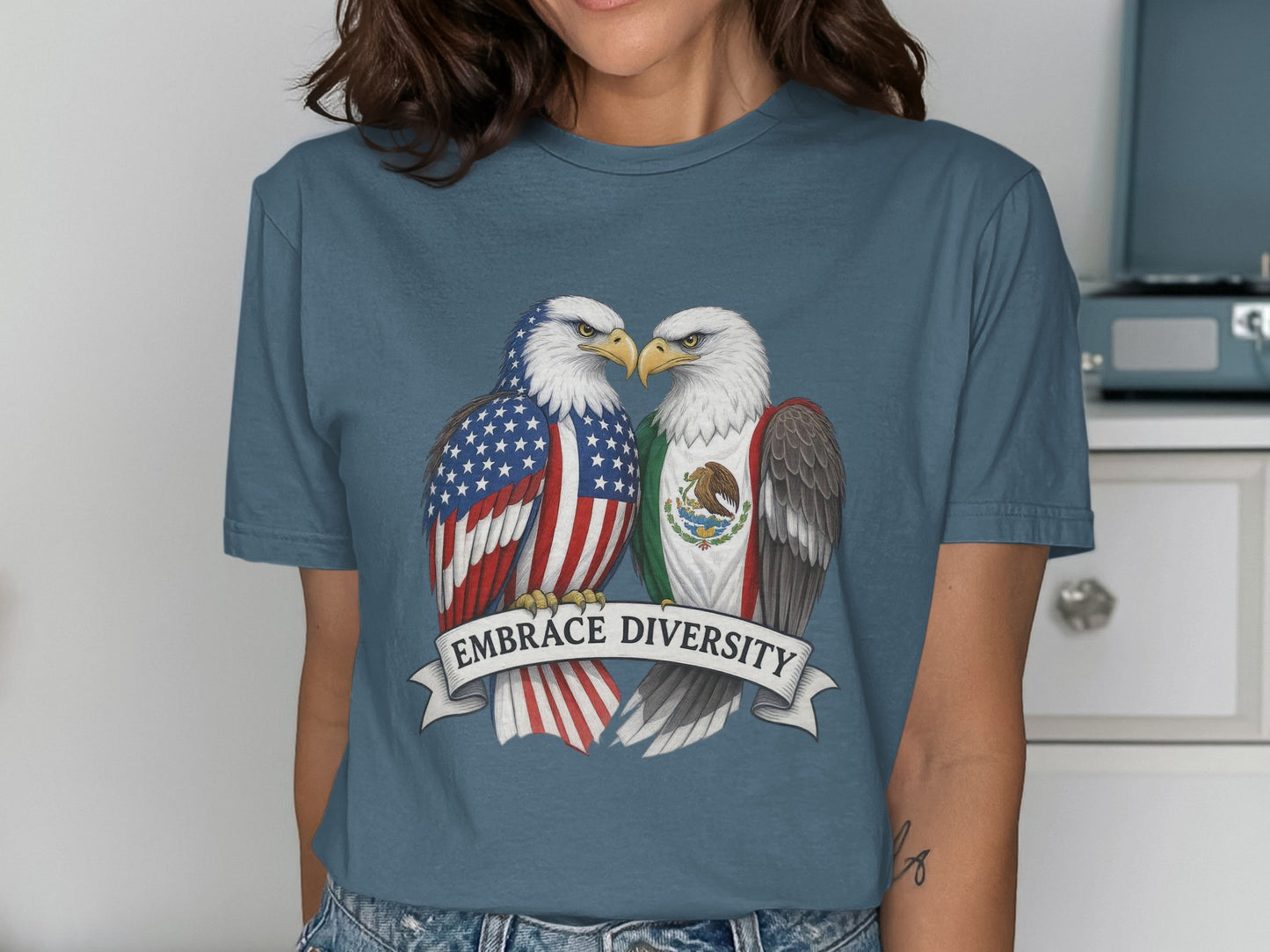 Embrace Diversity American and Mexican Eagles T-shirt product type