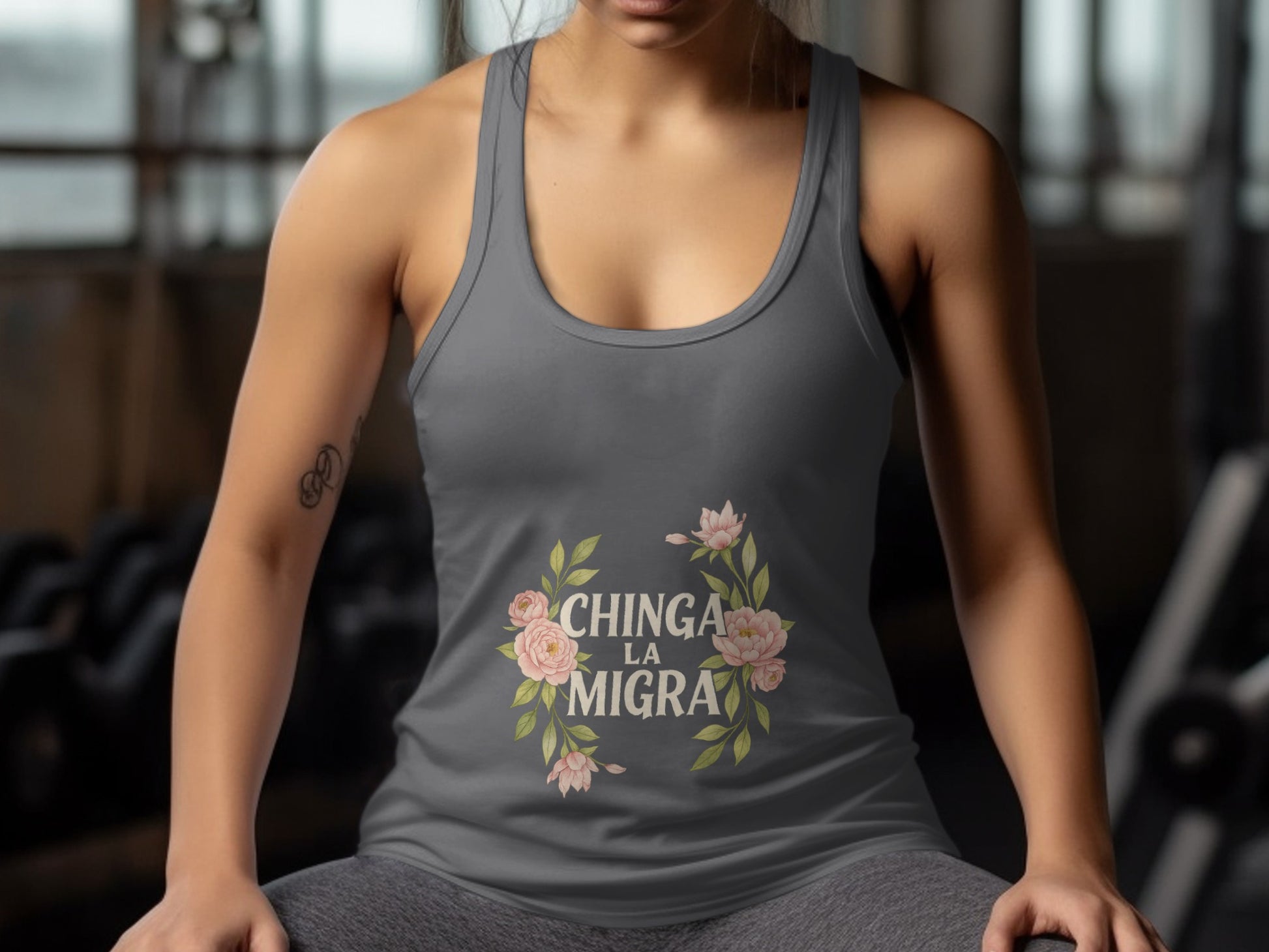Chinga La Migra Floral Graphic Tank Top product type