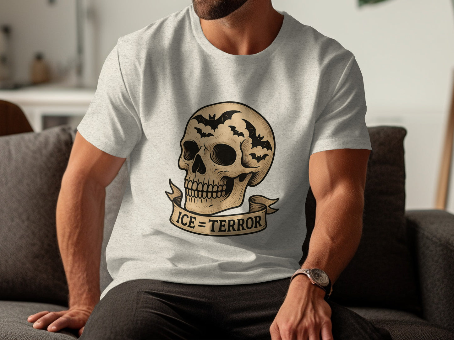 Ice Equals Terror Skull Graphic T-shirt product