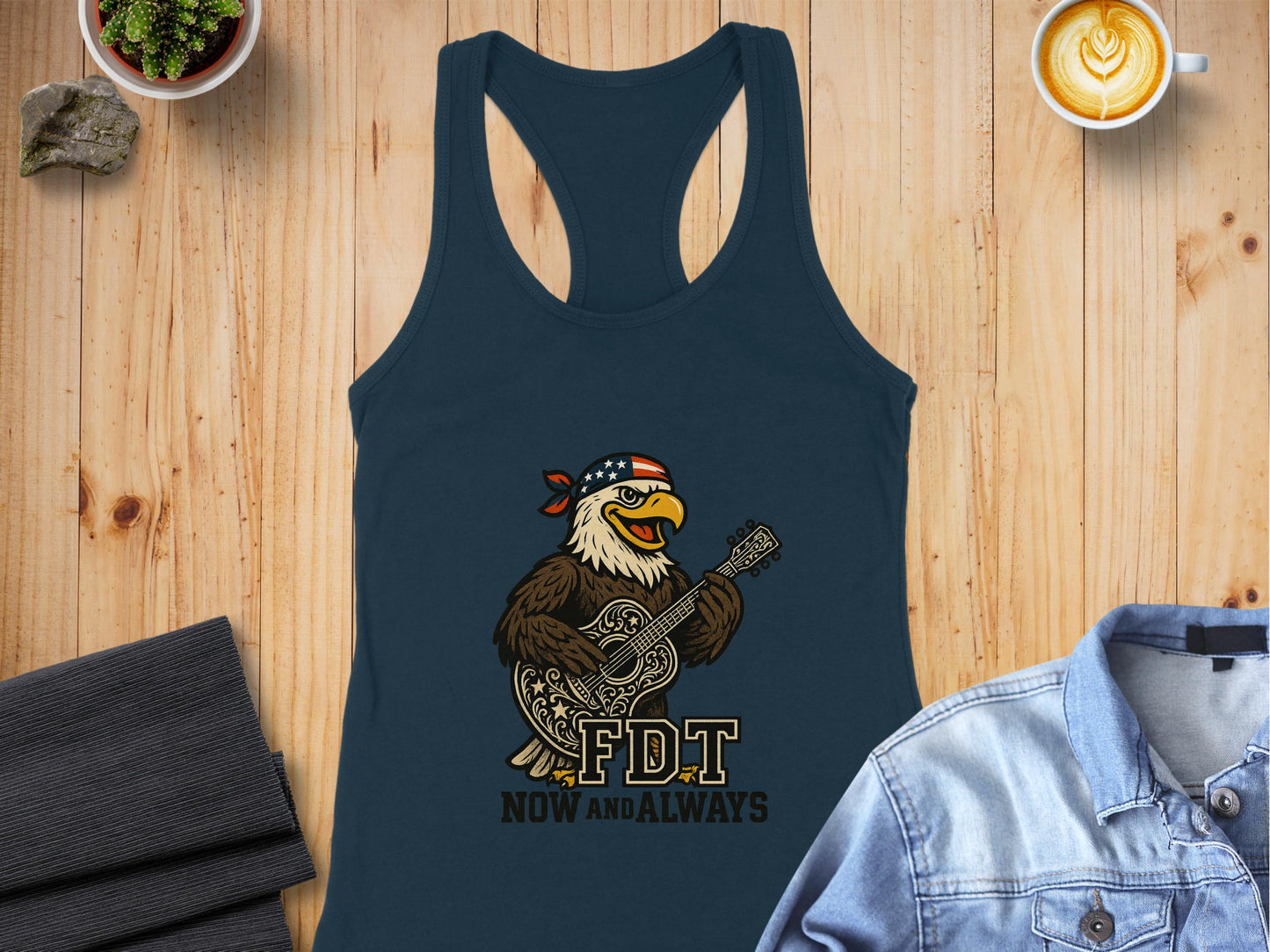 Patriotic Eagle Playing Guitar Inspired Graphic Tank product