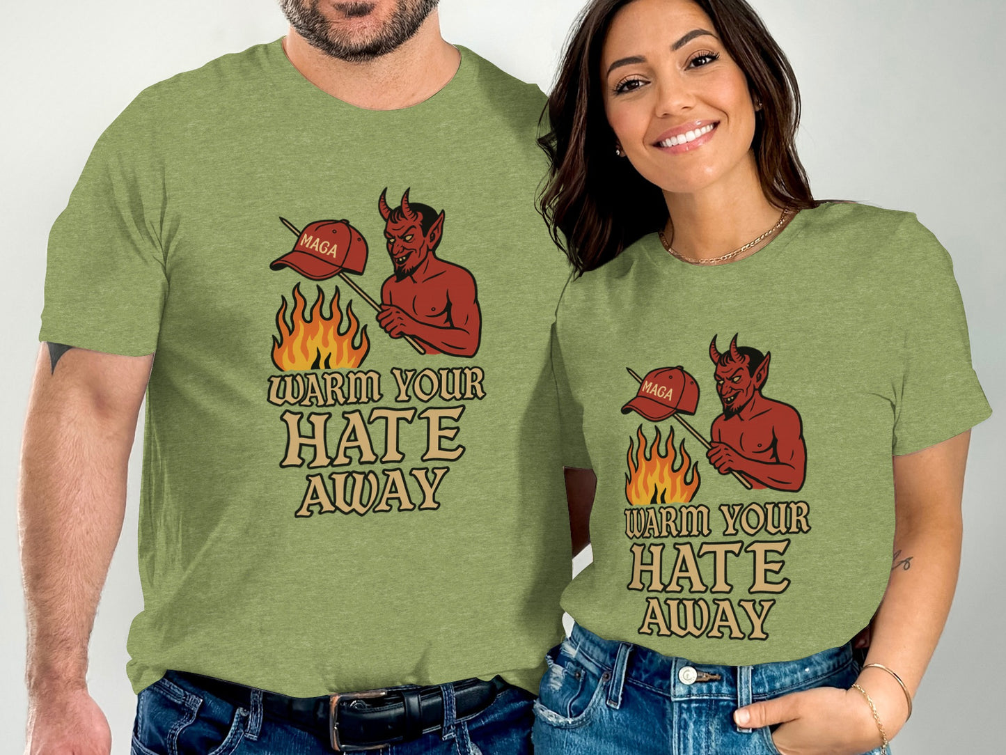 Warm Your Hate Away MAGA Devil T Shirt product type