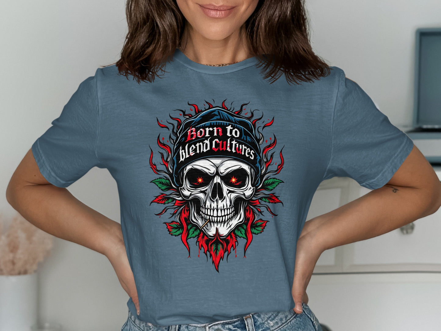 Born to Blend Cultures Skull Graphic Tee product