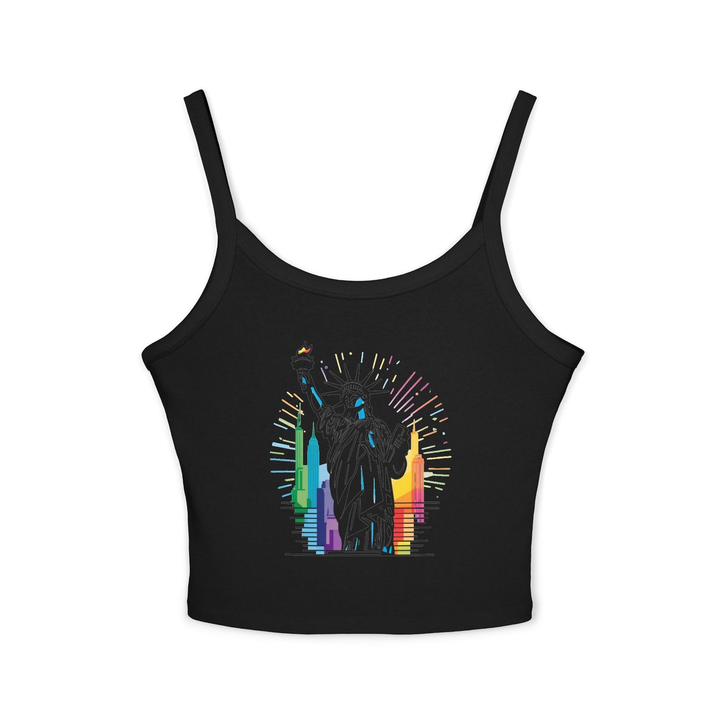 pride tank top Statue of Liberty Women's Spaghetti Strap Tank Top