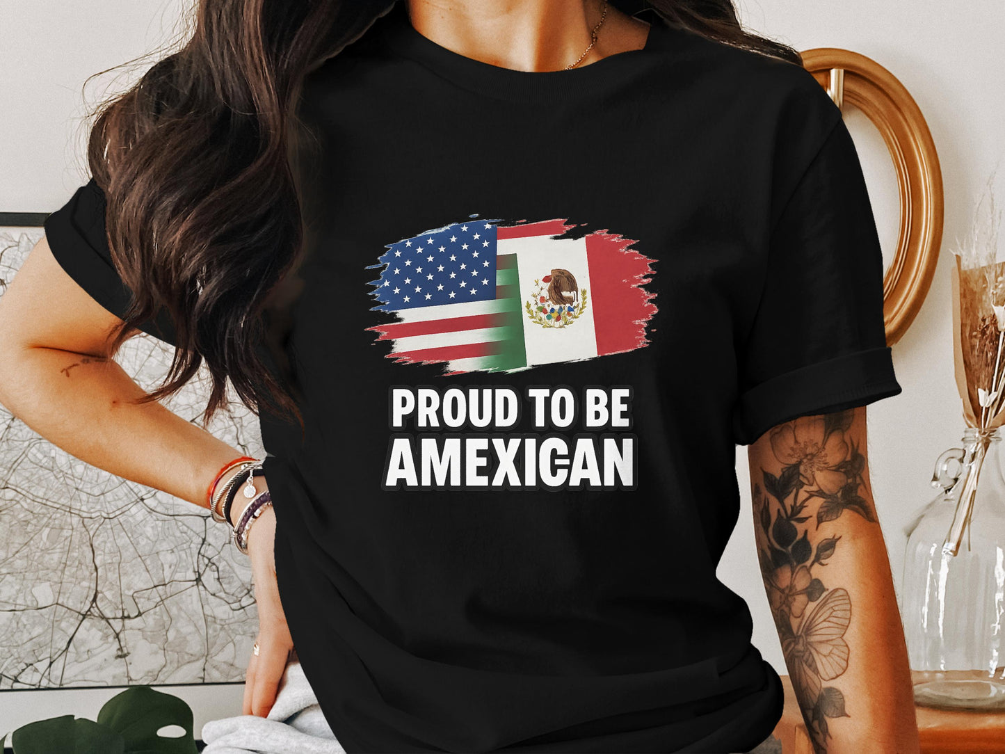 Proud To Be AMEXICAN Flag Design Graphic Tee product