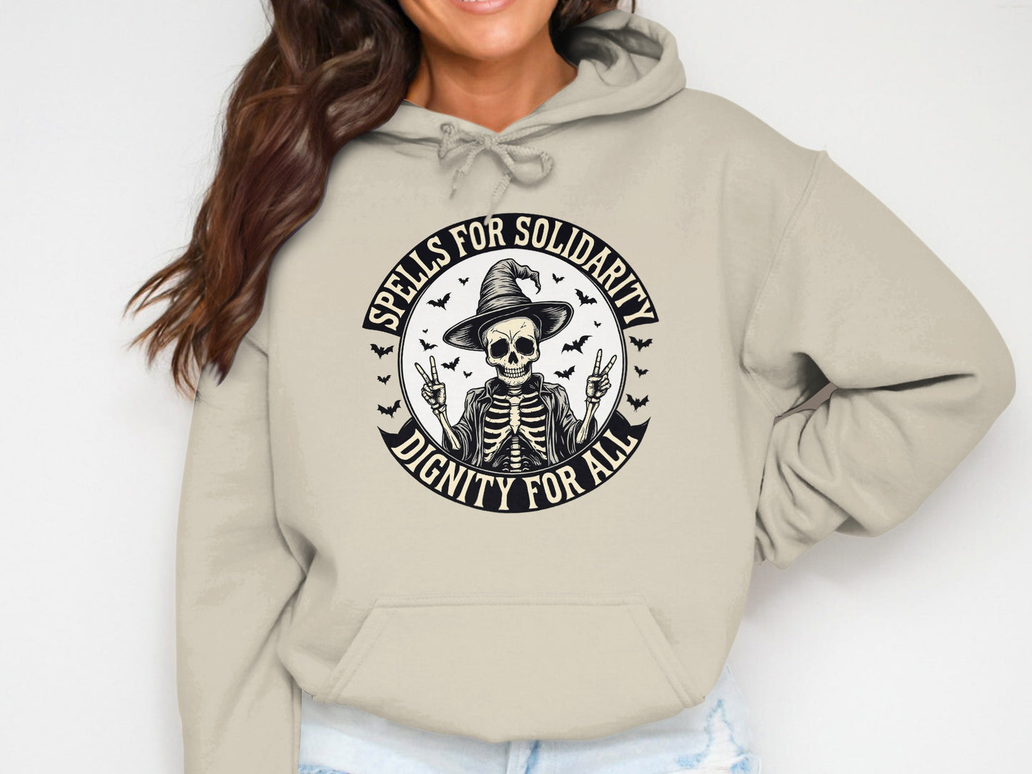 Spells for Solidarity Graphic Dignity for All Hoodie product type