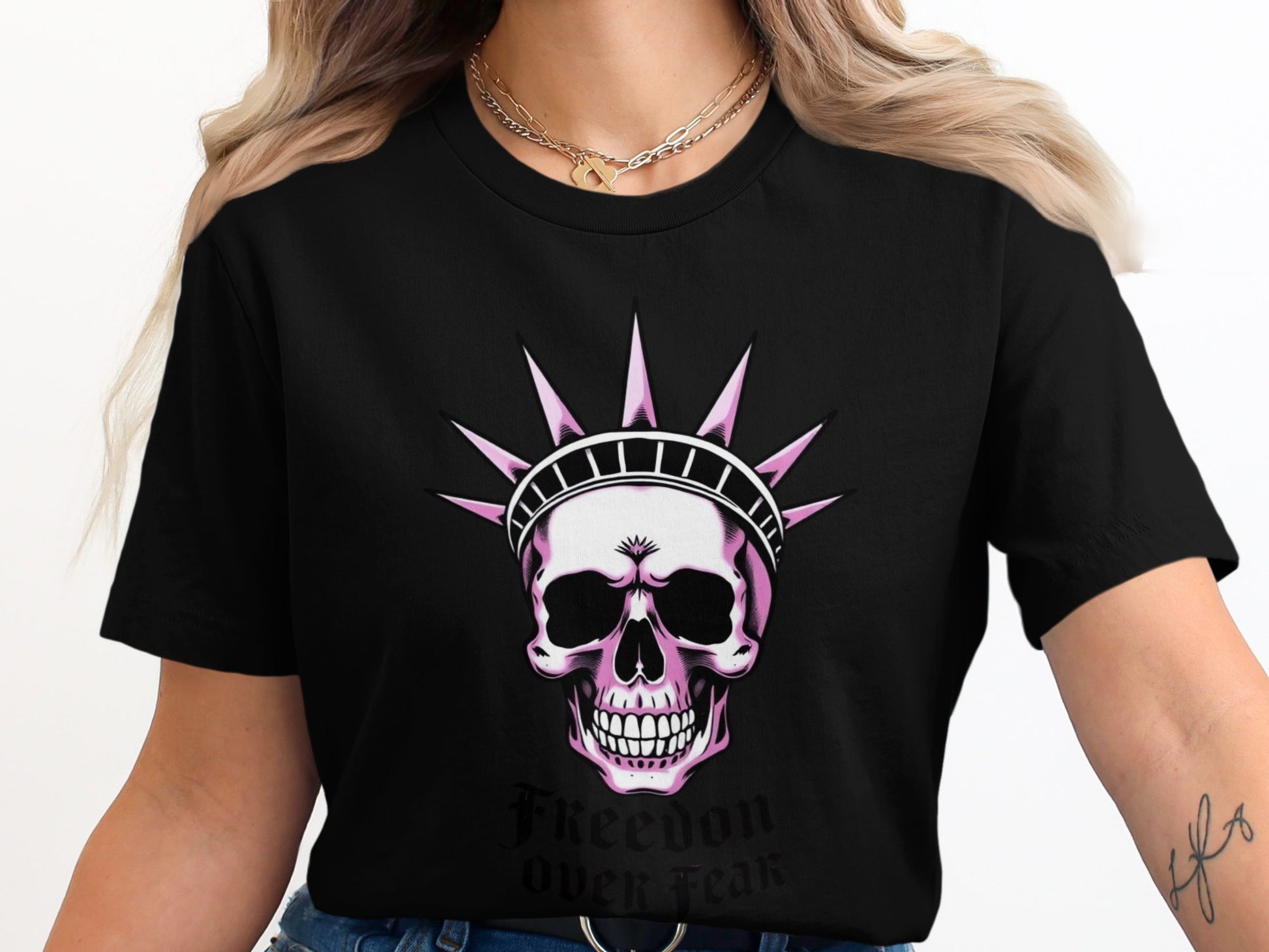 Skull with Liberty Crown Graphic T-Shirt product type