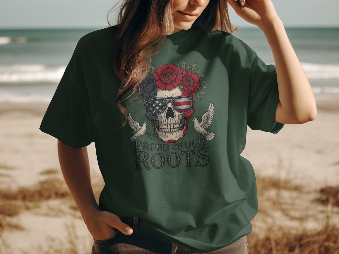 Proud of Our Roots Skull Graphic T-Shirt product